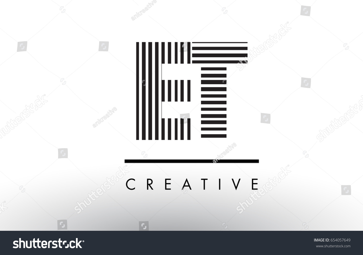 Et E T Black White Letter Stock Vector (Royalty Free) 654057649 ...