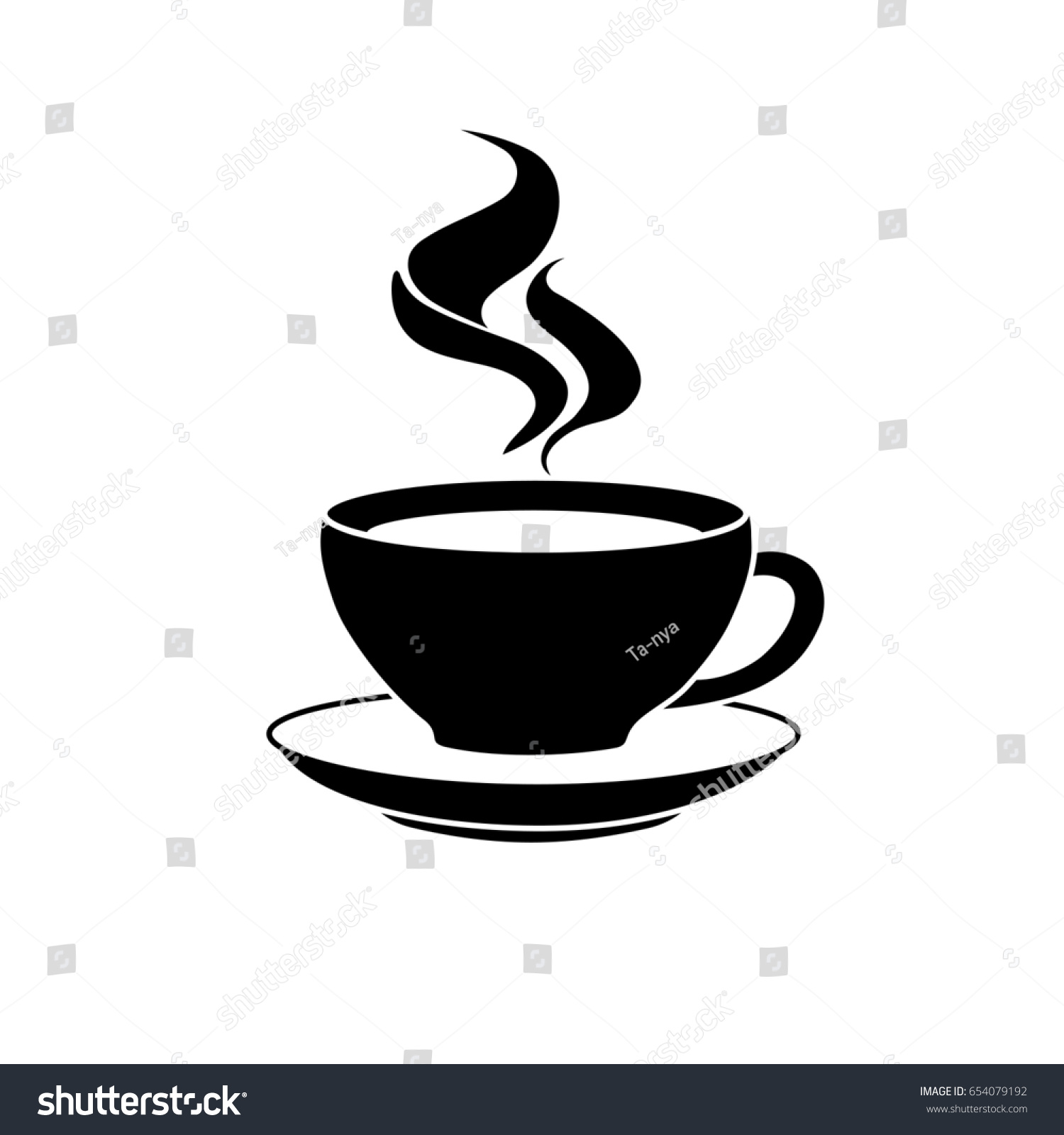 Silueta De Una Taza De Café Vector De Stock Libre De Regalías 654079192 Shutterstock 