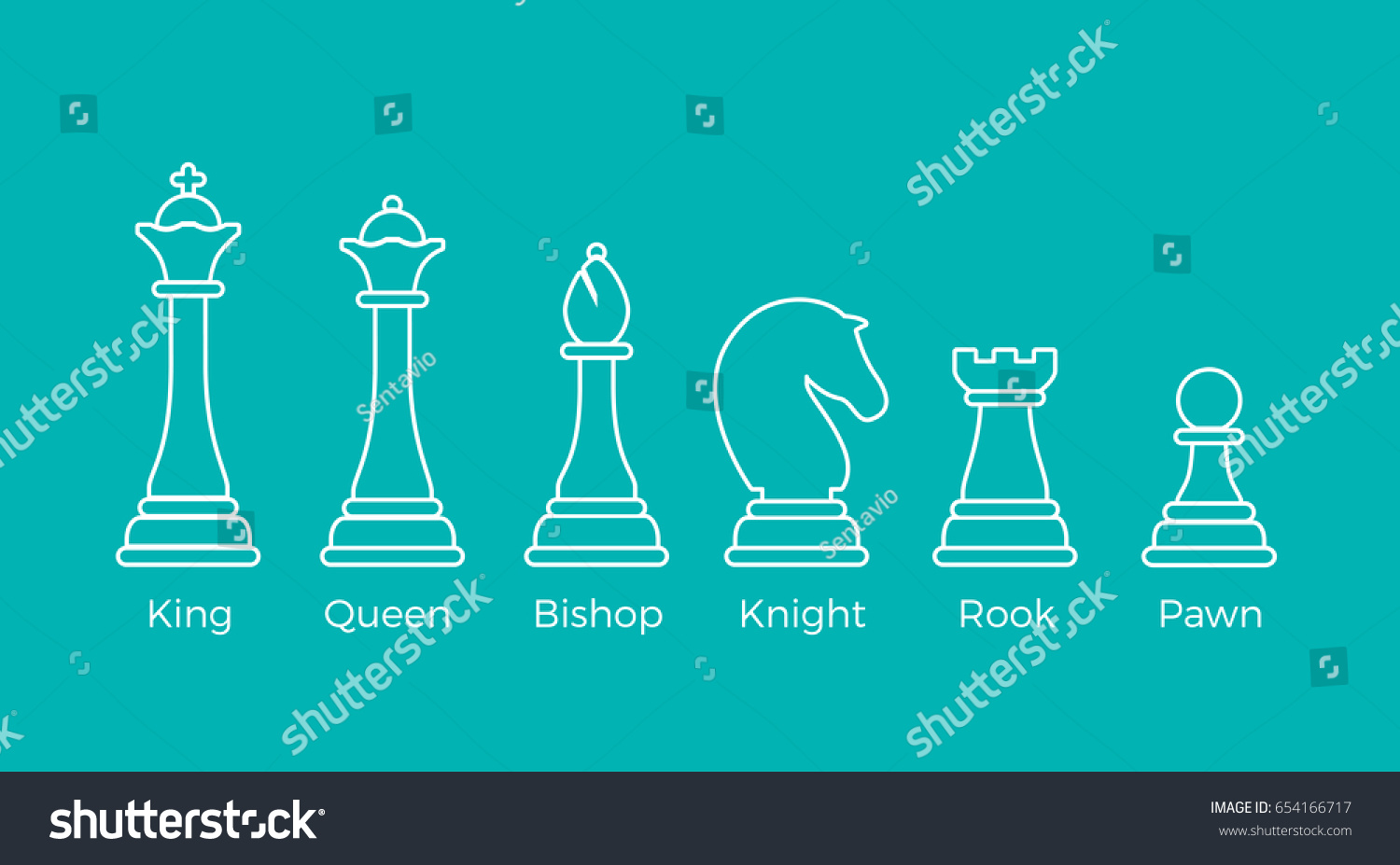 Outline Chess Pieces Vector Illustration On Stock Vector (Royalty Free ...