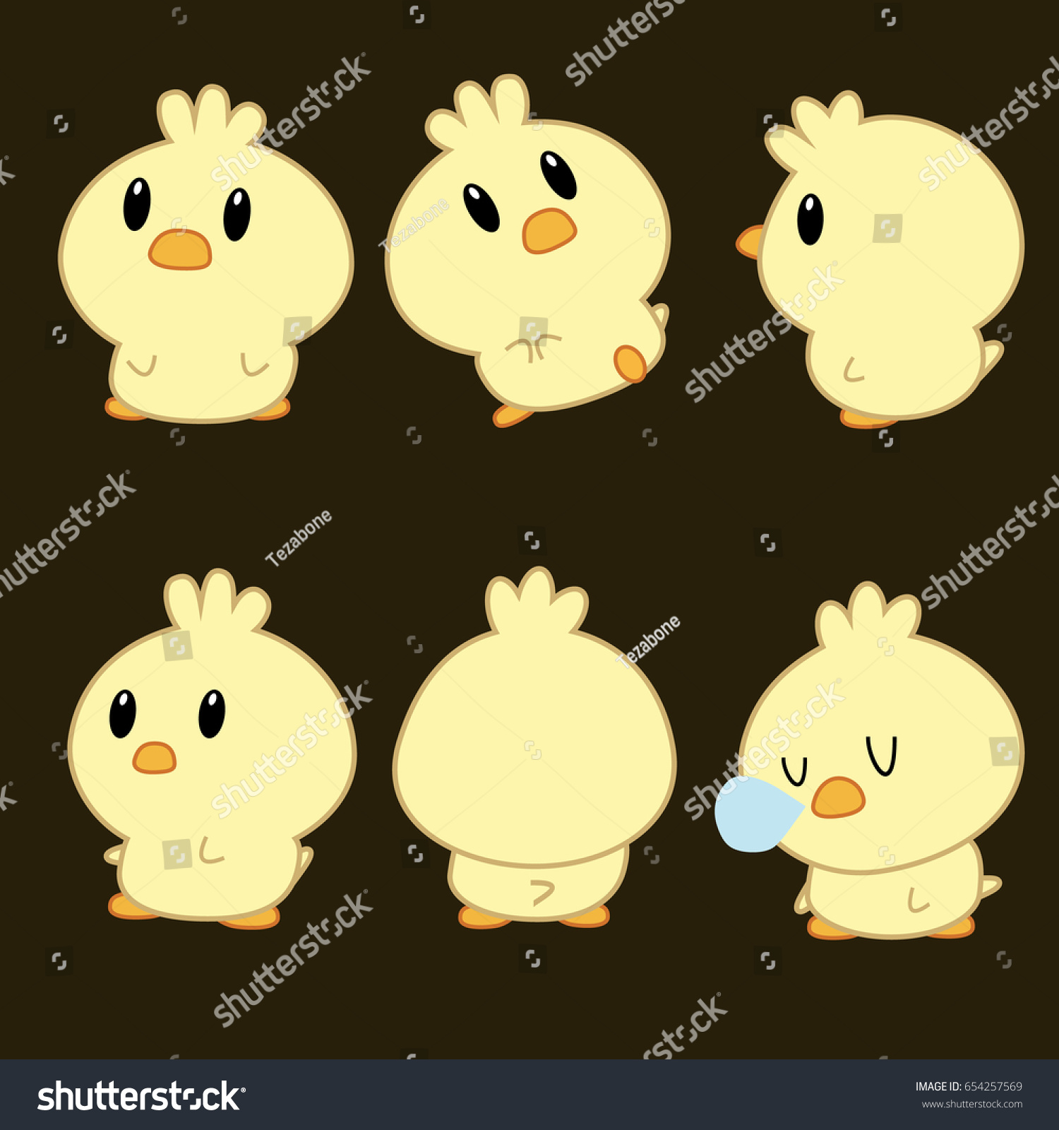 Little Chicken Emotions Stock Vector (Royalty Free) 654257569 ...