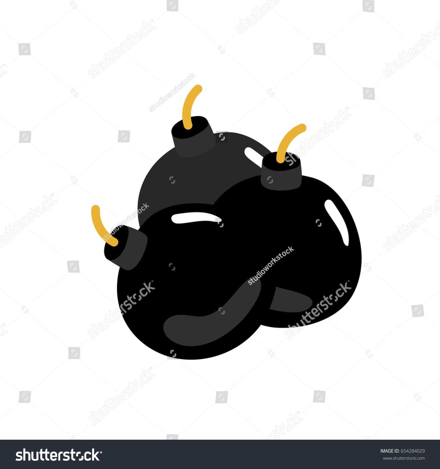 Cannonball Icon Flat Design Children Drawing Stock Vector (Royalty Free ...