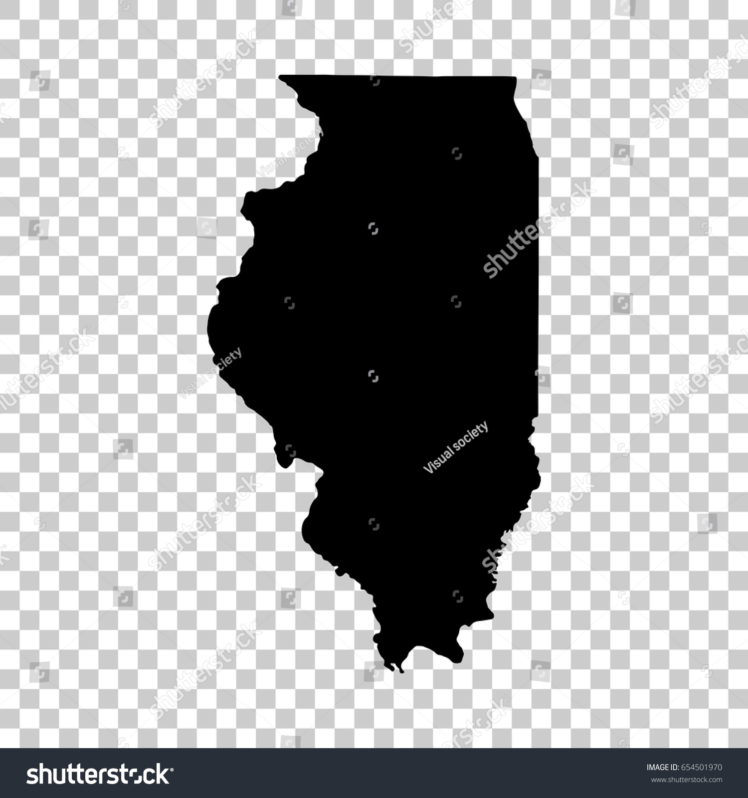 Illinois Map Isolated On Transparent Background Stock Vector (Royalty ...