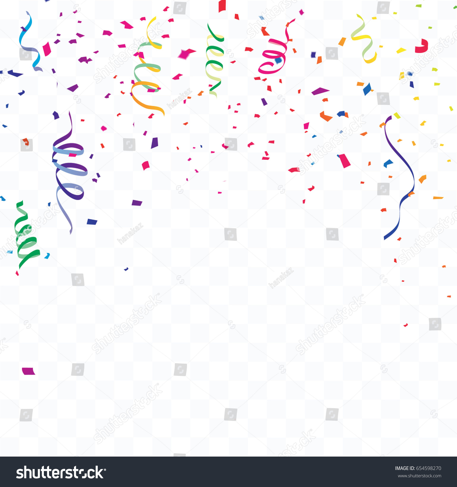 Celebration Background Template Confetti Colorful Ribbons Stock Vector ...