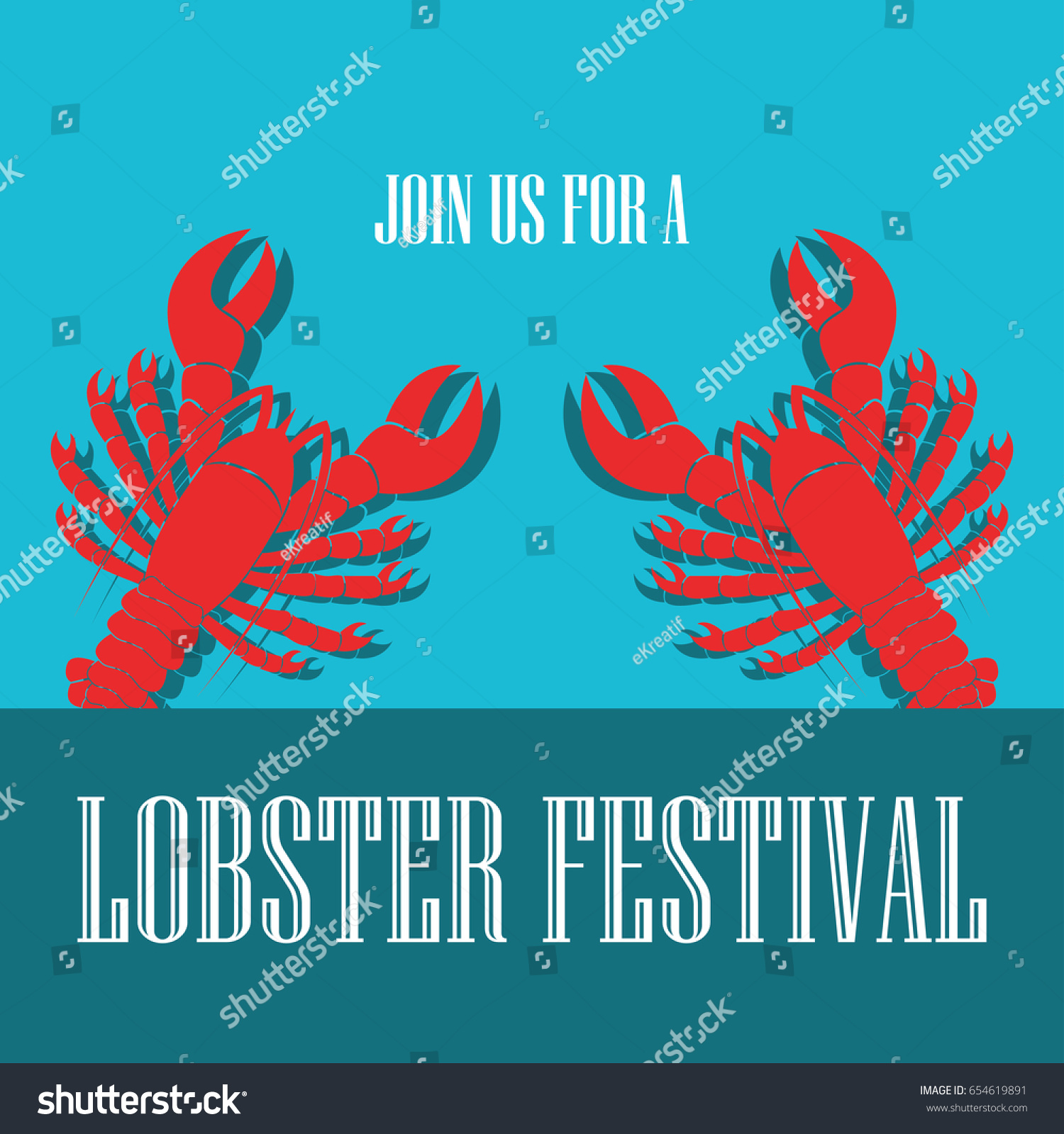 Lobster Poster Lobster Festival Vector Illustration Stock Vector