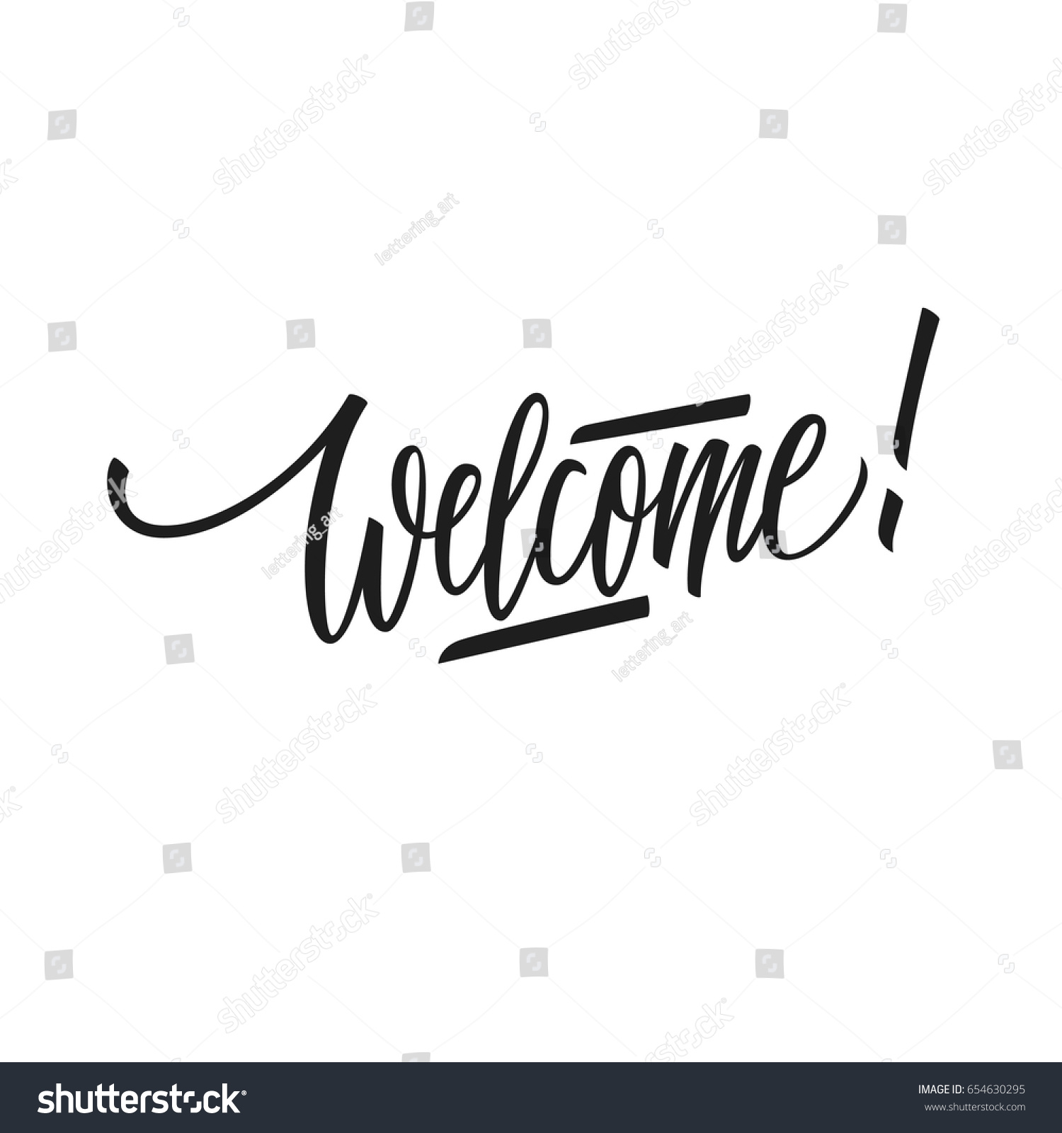Welcome Hand Lettering Vector Illustration Stock Vector (Royalty Free ...