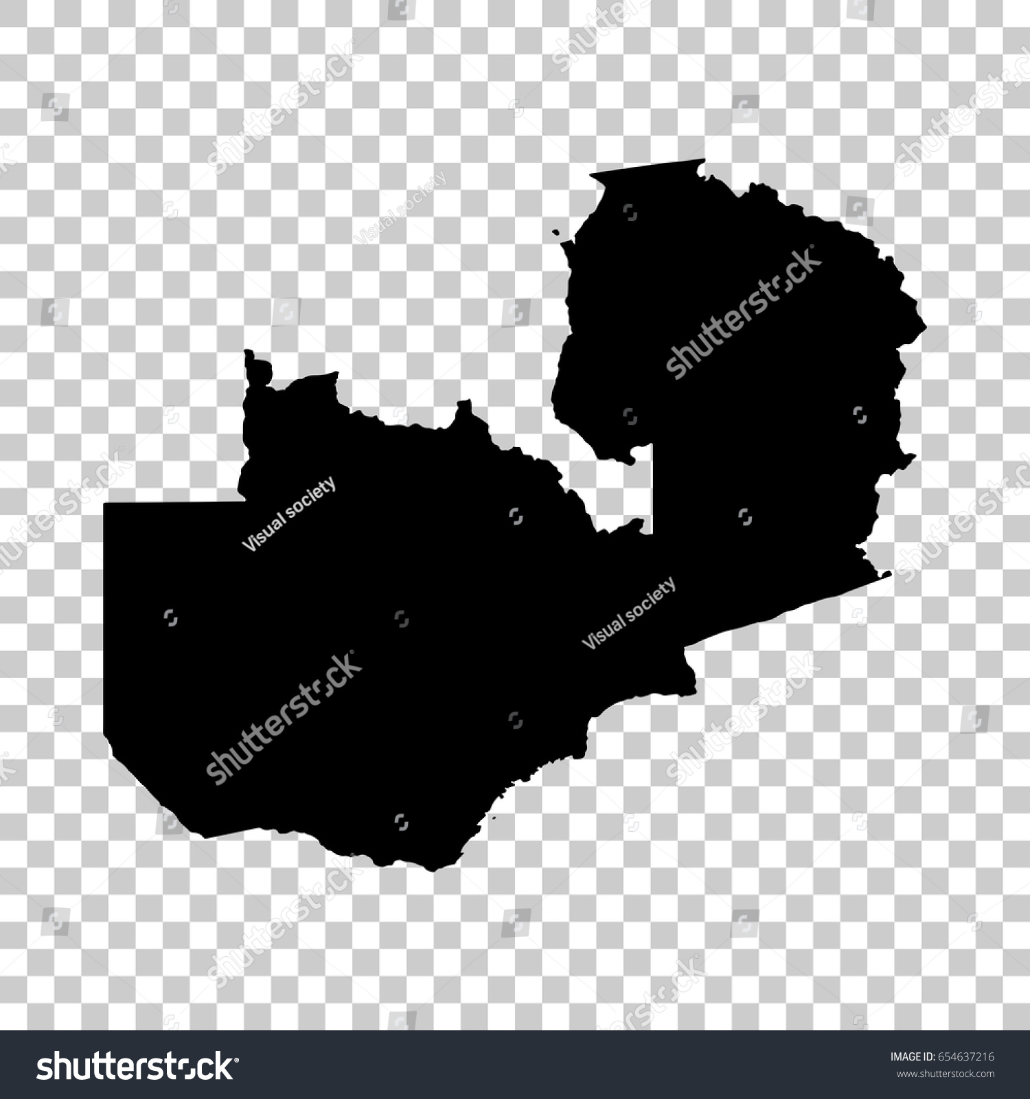 Zambia Map Isolated On Transparent Background Stock Vector (Royalty ...