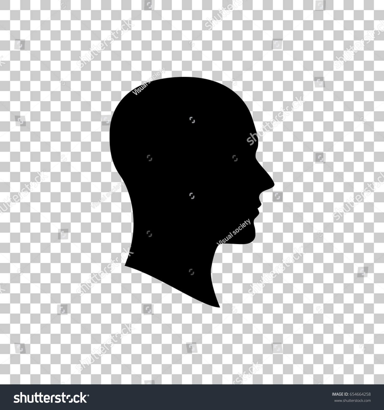 Face Silhouette Profile Isolated On Transparent Stock Vector (Royalty ...