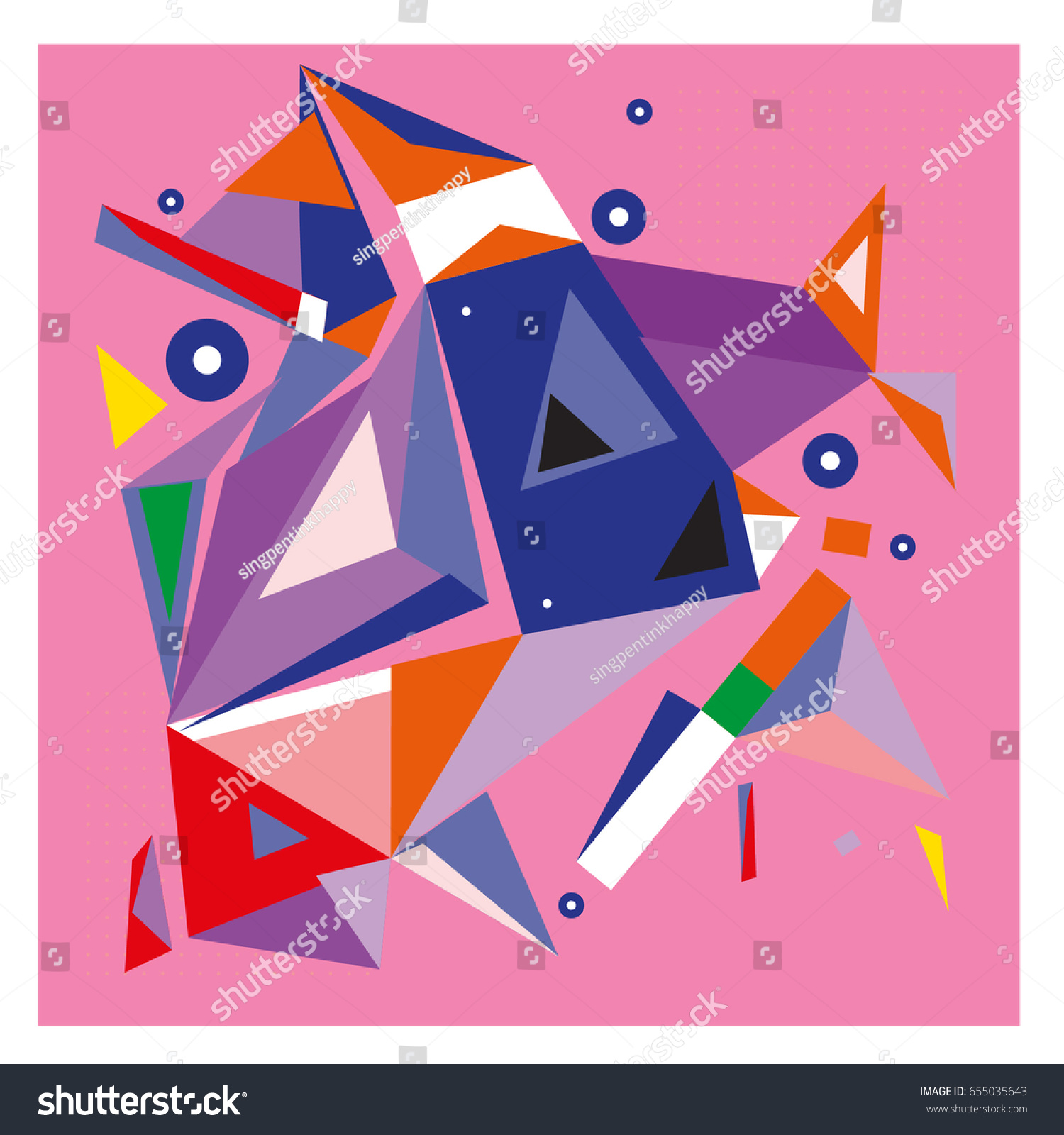 Vector Triangle Geometric 3d Forms Modern Stock Vector (Royalty Free ...