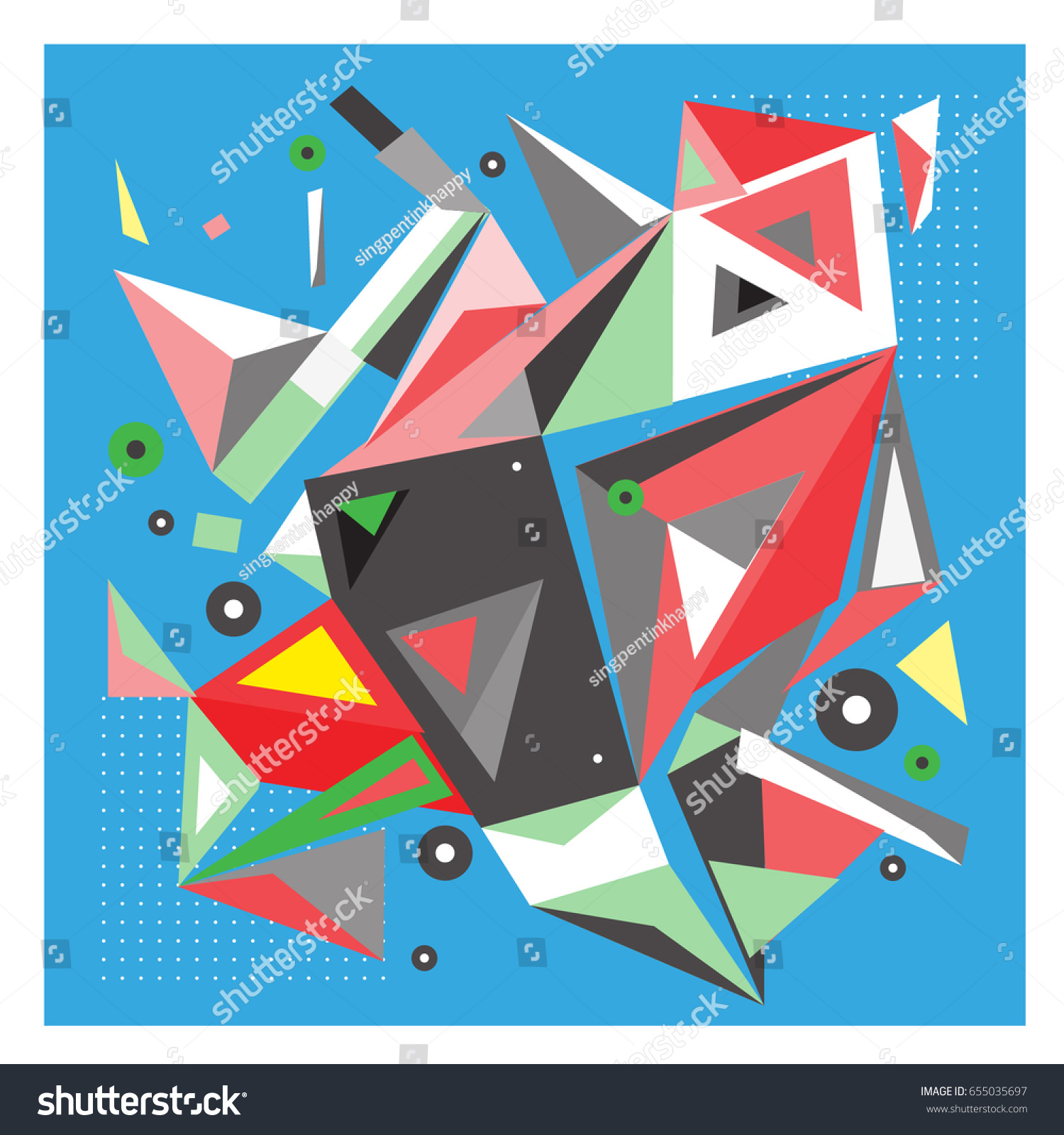 Vector Triangle Geometric 3d Forms Modern Stock Vector (Royalty Free ...