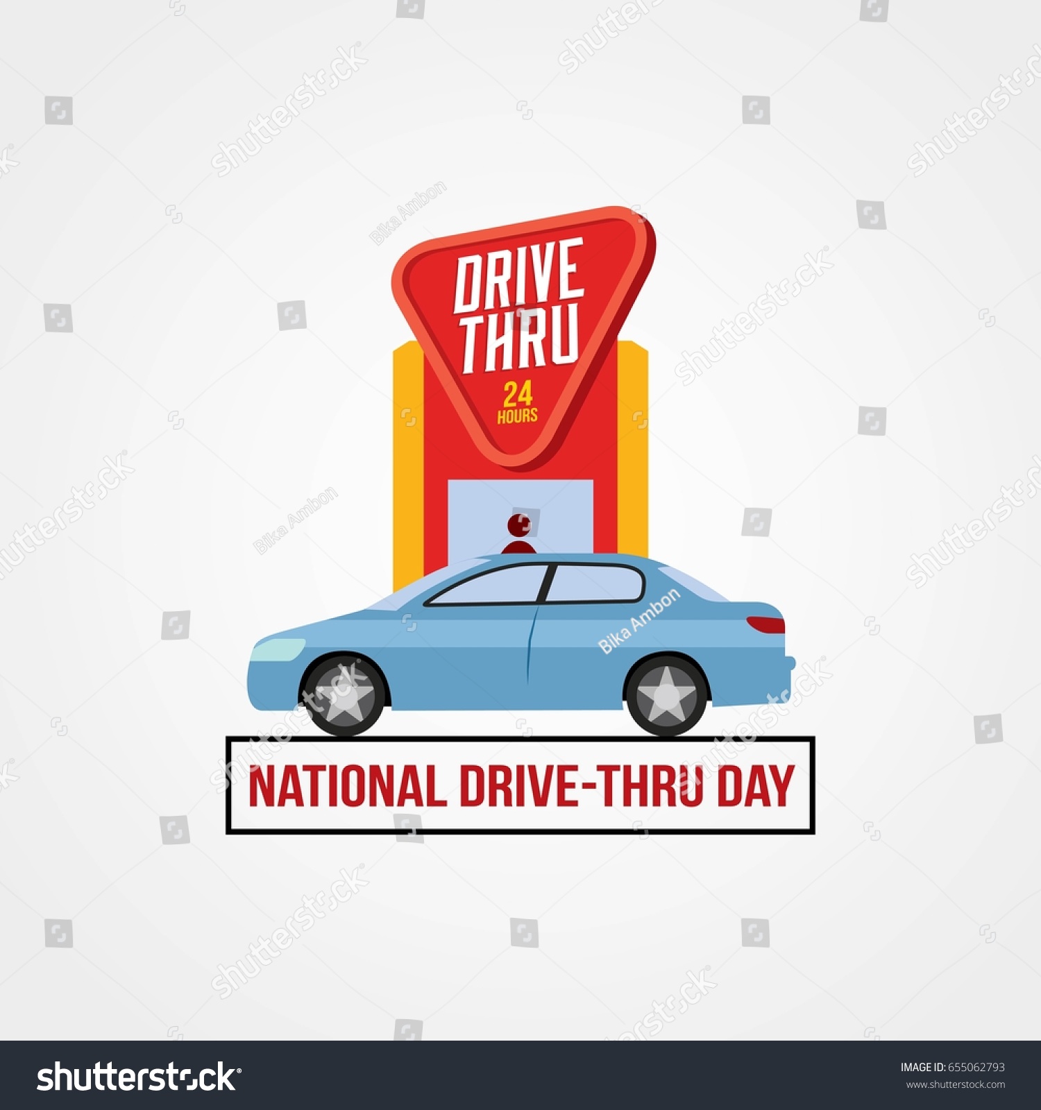 drive thru sign clipart