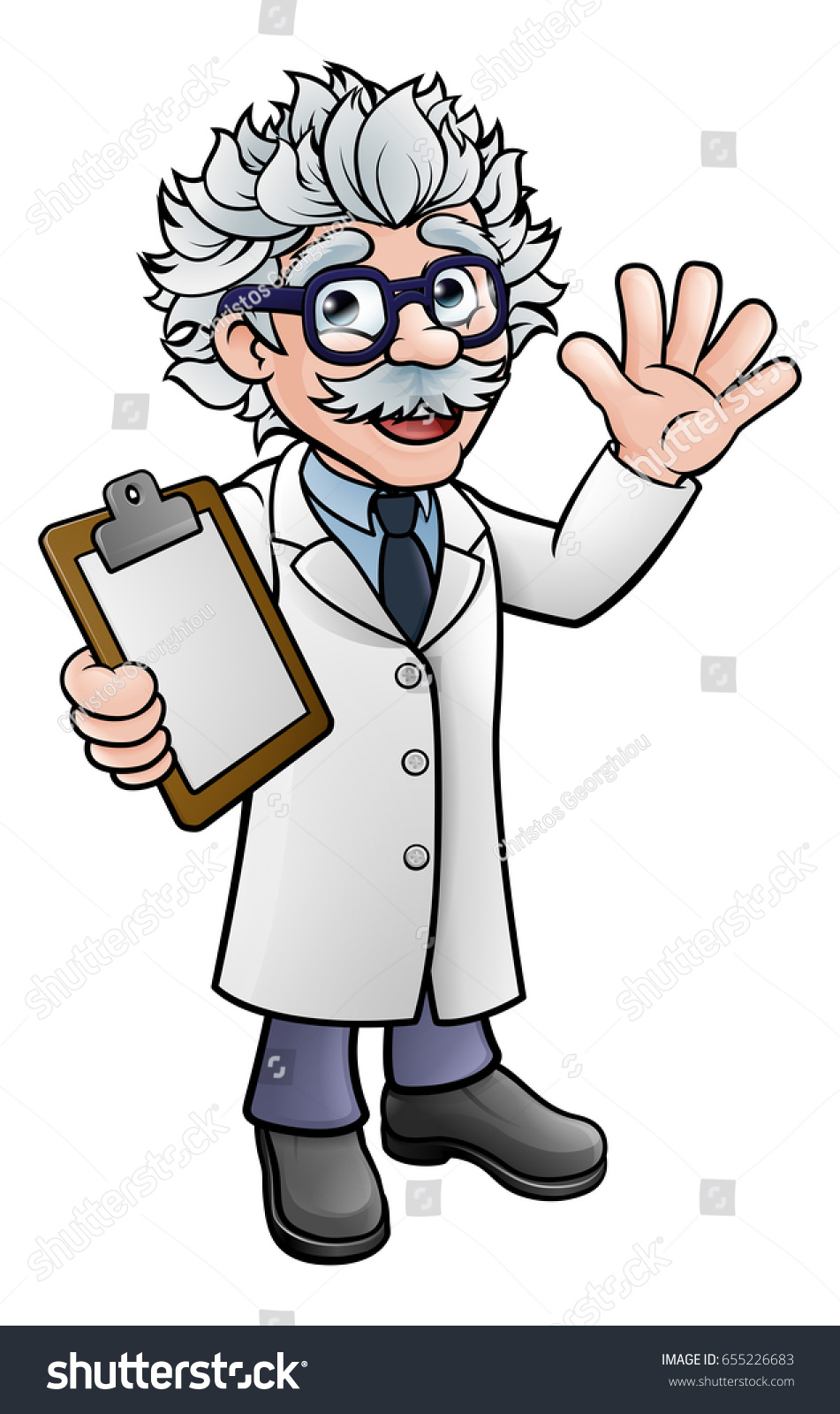 Generic Cartoon Scientist Professor Wearing Lab Stock Vector (Royalty ...