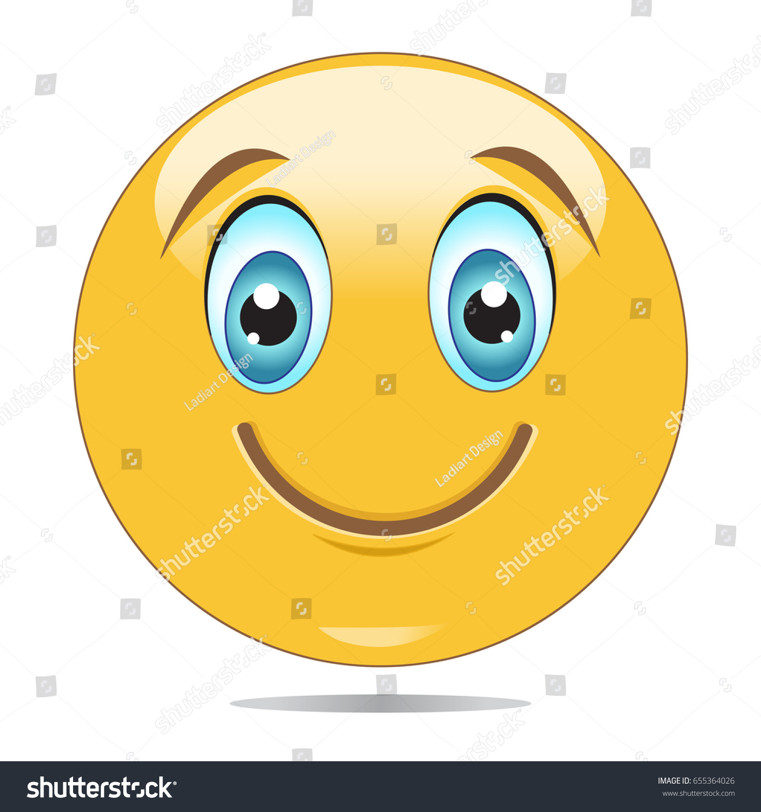 Big Smiley Face Emoticon Stock Vector (Royalty Free) 655364026 ...