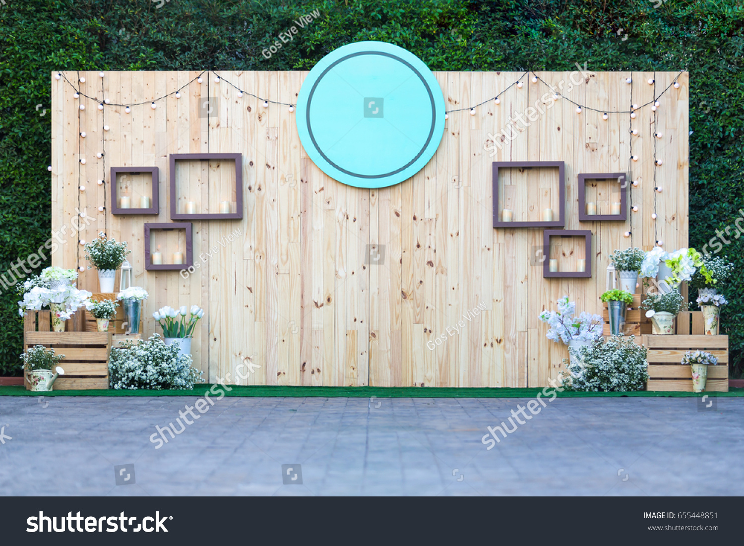 Beautiful Wedding Backdrop Decorations Flowers Outdoor Stock Photo ...