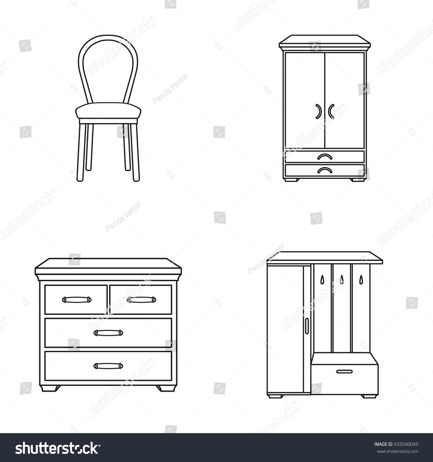 Раскраски мебель стол стул шкаф