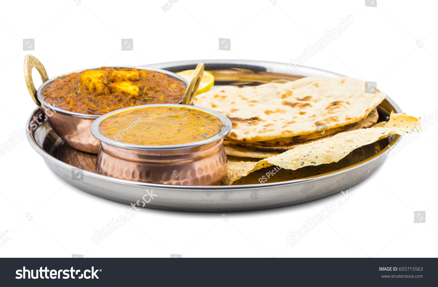 Indian Traditional Thali Food Dal Makhani Stock Photo 655715563 ...