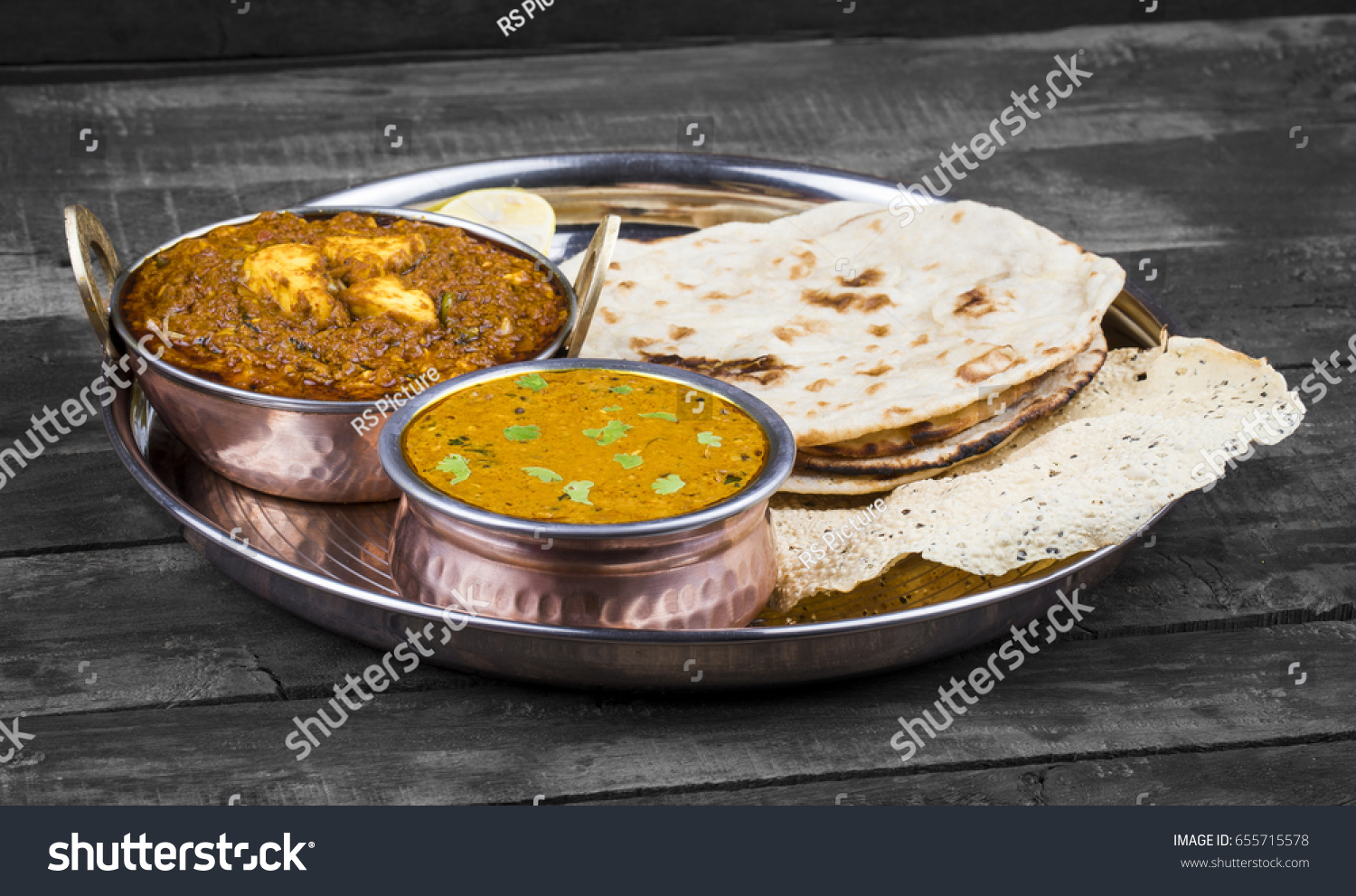 Indian Traditional Thali Food Dal Makhani Stock Photo 655715578 ...