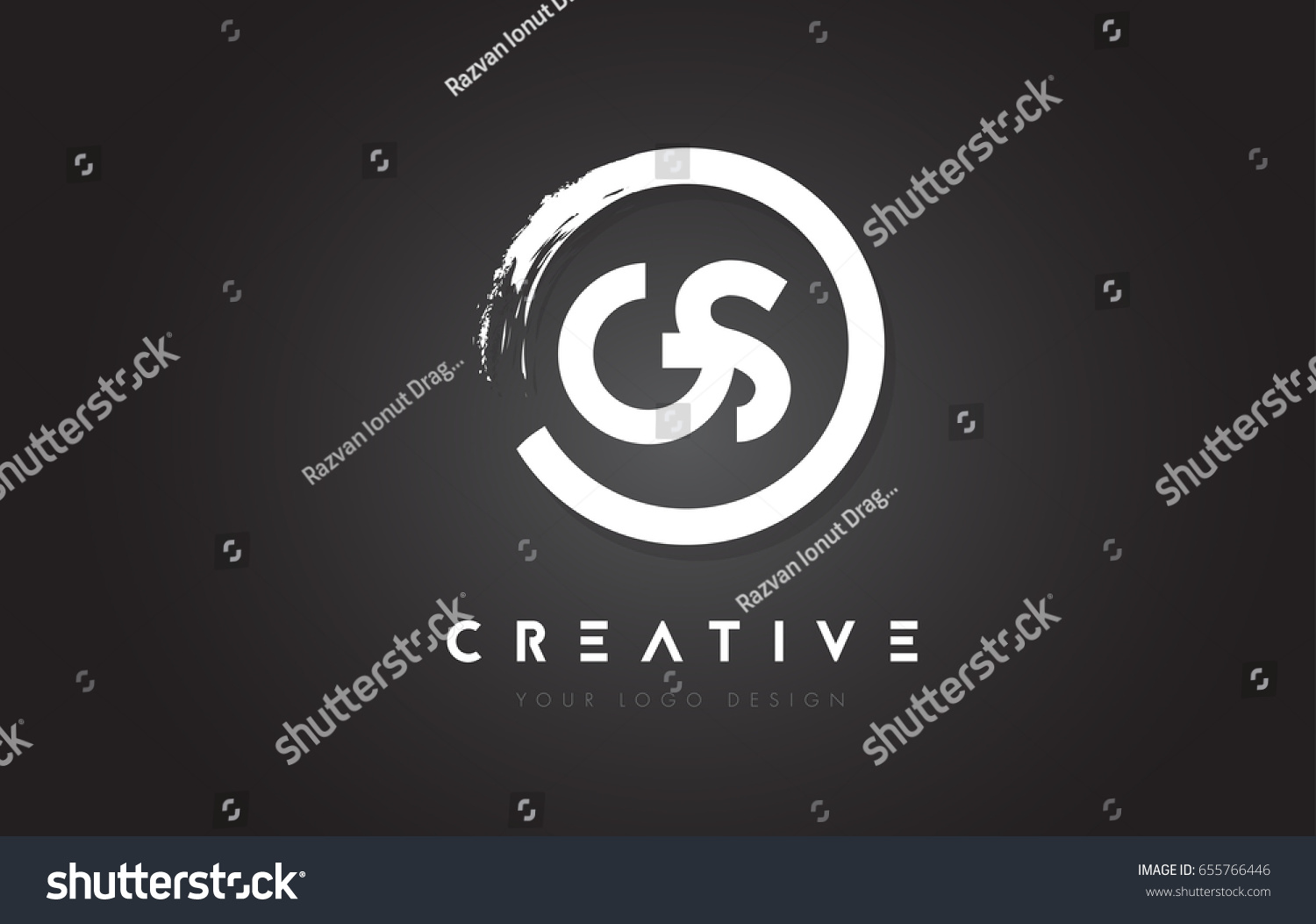 Gs Circular Letter Logo Circle Brush Stock Vector (Royalty Free ...