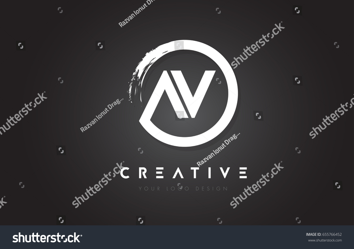 Av Circular Letter Logo Circle Brush Stock Vector (Royalty Free ...