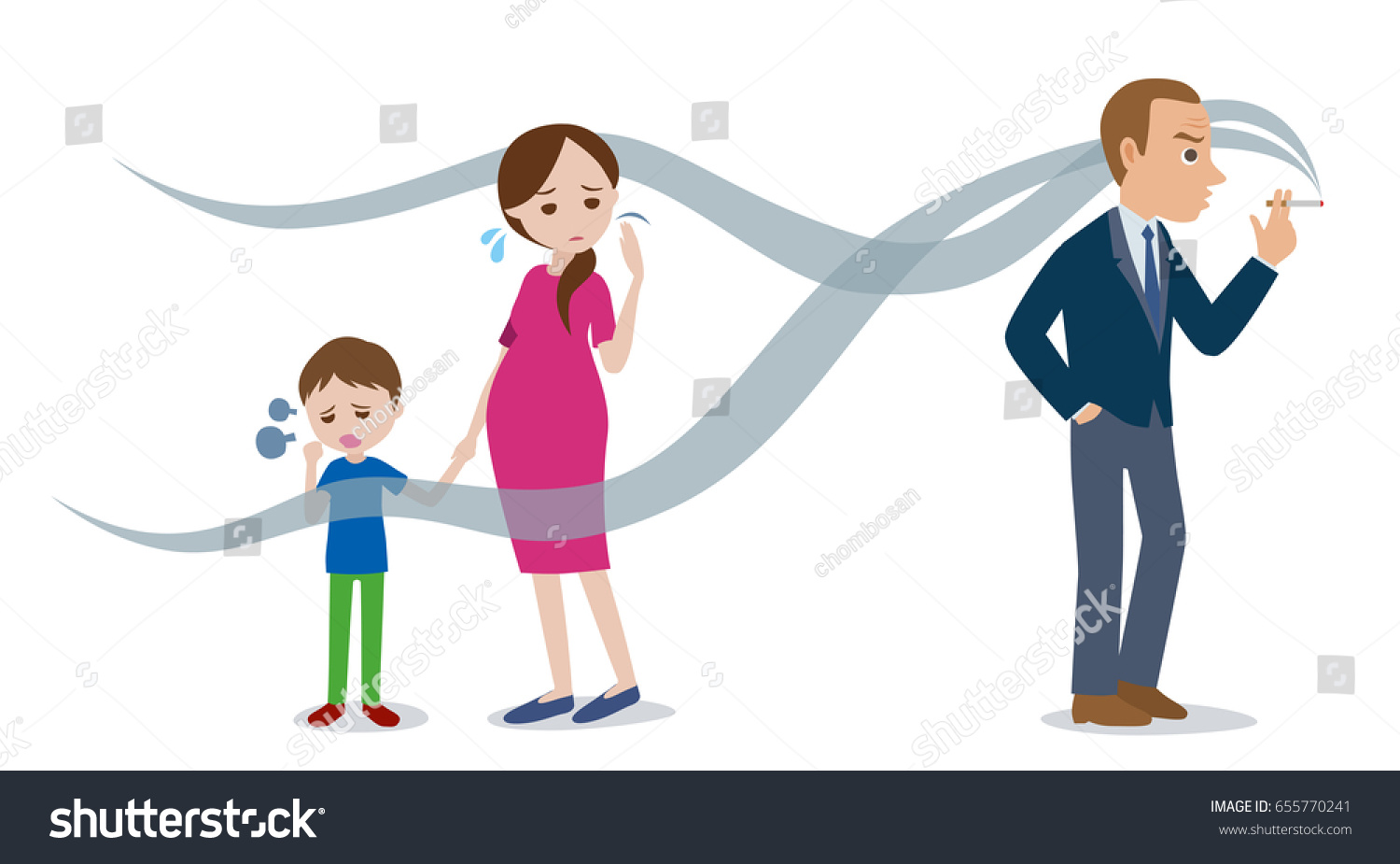 Passive Smoking Concept Stock Vector (Royalty Free) 655770241 ...