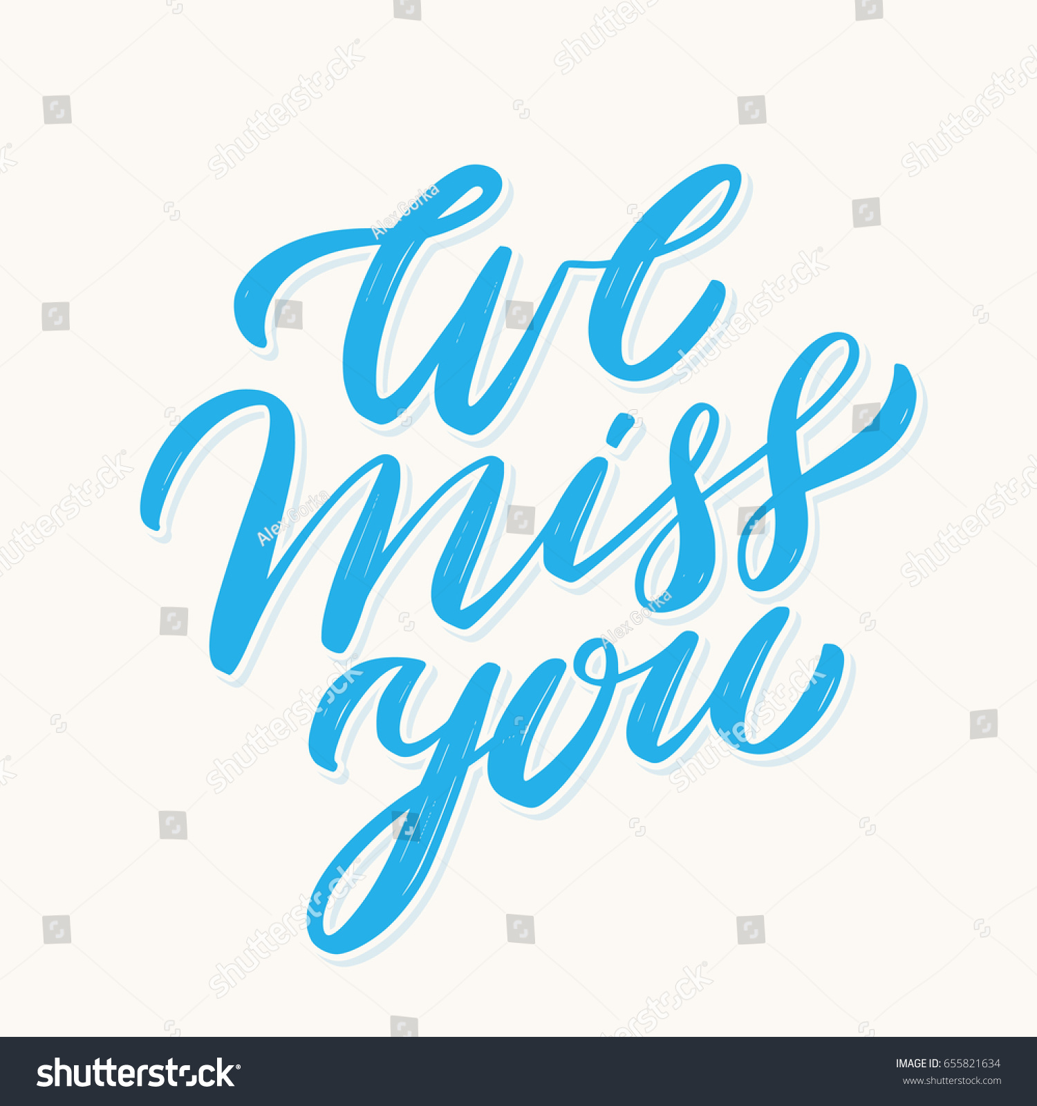 We Miss You Vector Lettering Stock Vector (Royalty Free) 655821634 ...