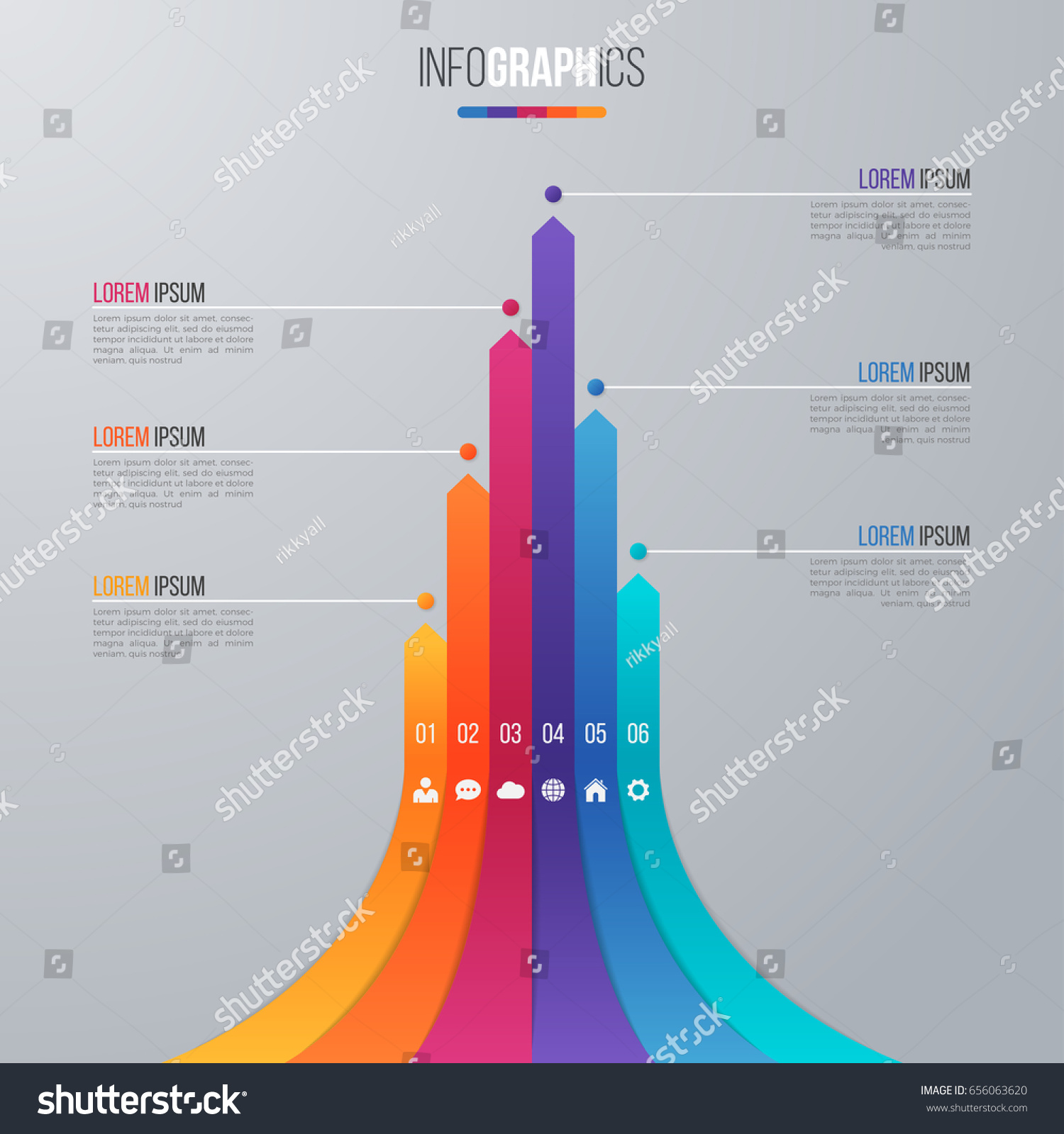 Bar Chart Infographic Template Data Visualization Stock Vector (Royalty