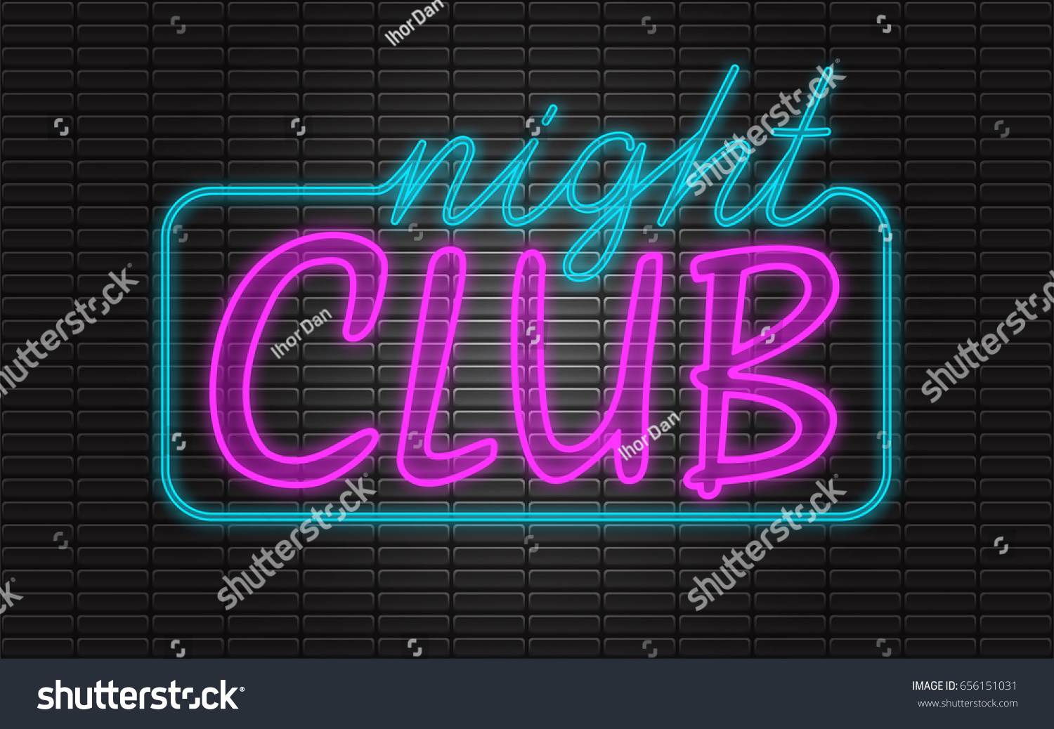 Night Club Neon Sign Bright Signboard Stock Vector Royalty Free