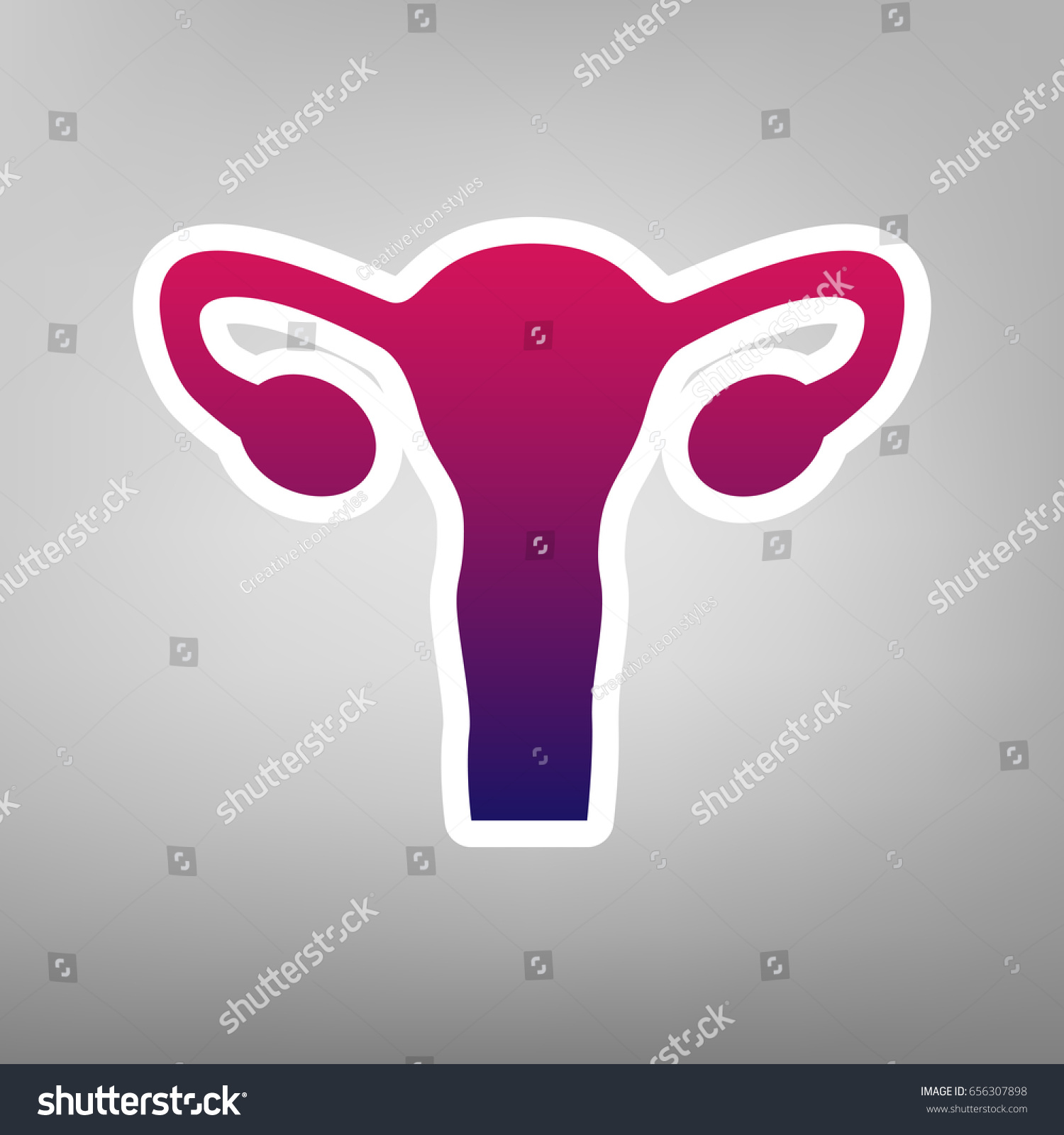 Human Anatomy Uterus Sign Vector Purple Stock Vector (royalty Free 