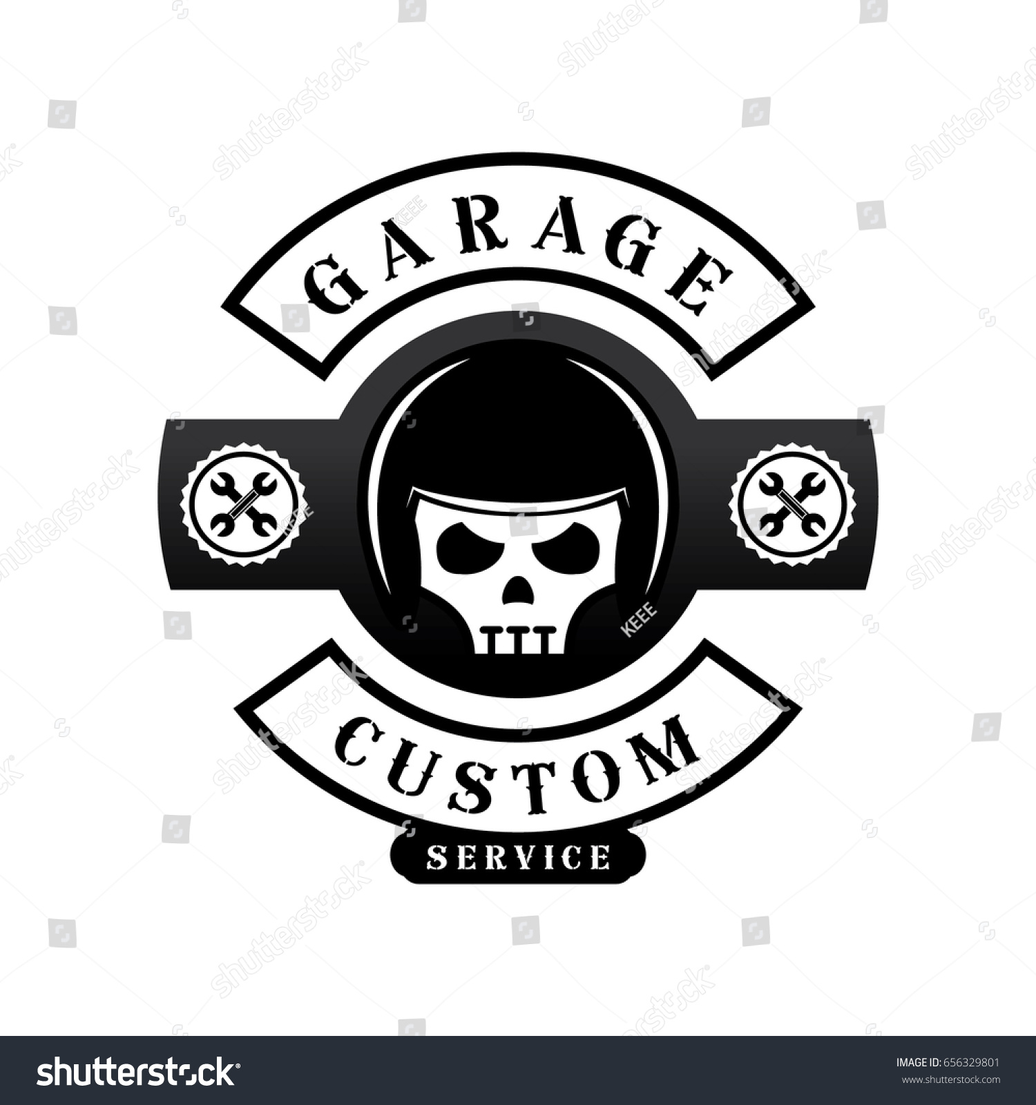 Garage Custom Logo Design Helmet On Stock Vector (Royalty Free ...