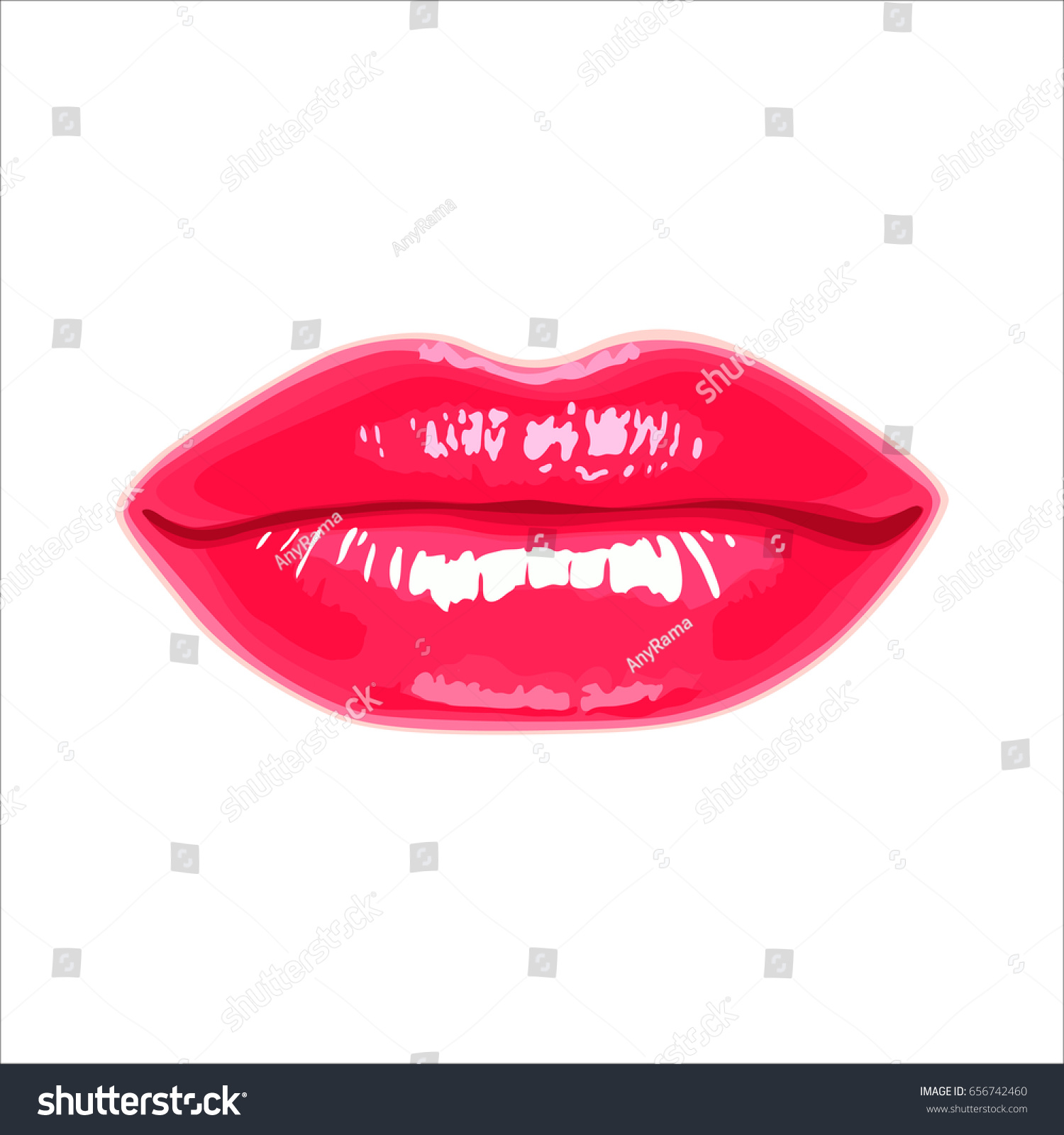 Vector Illustration Glamour Sensual Female Lips Stock Vector (Royalty ...