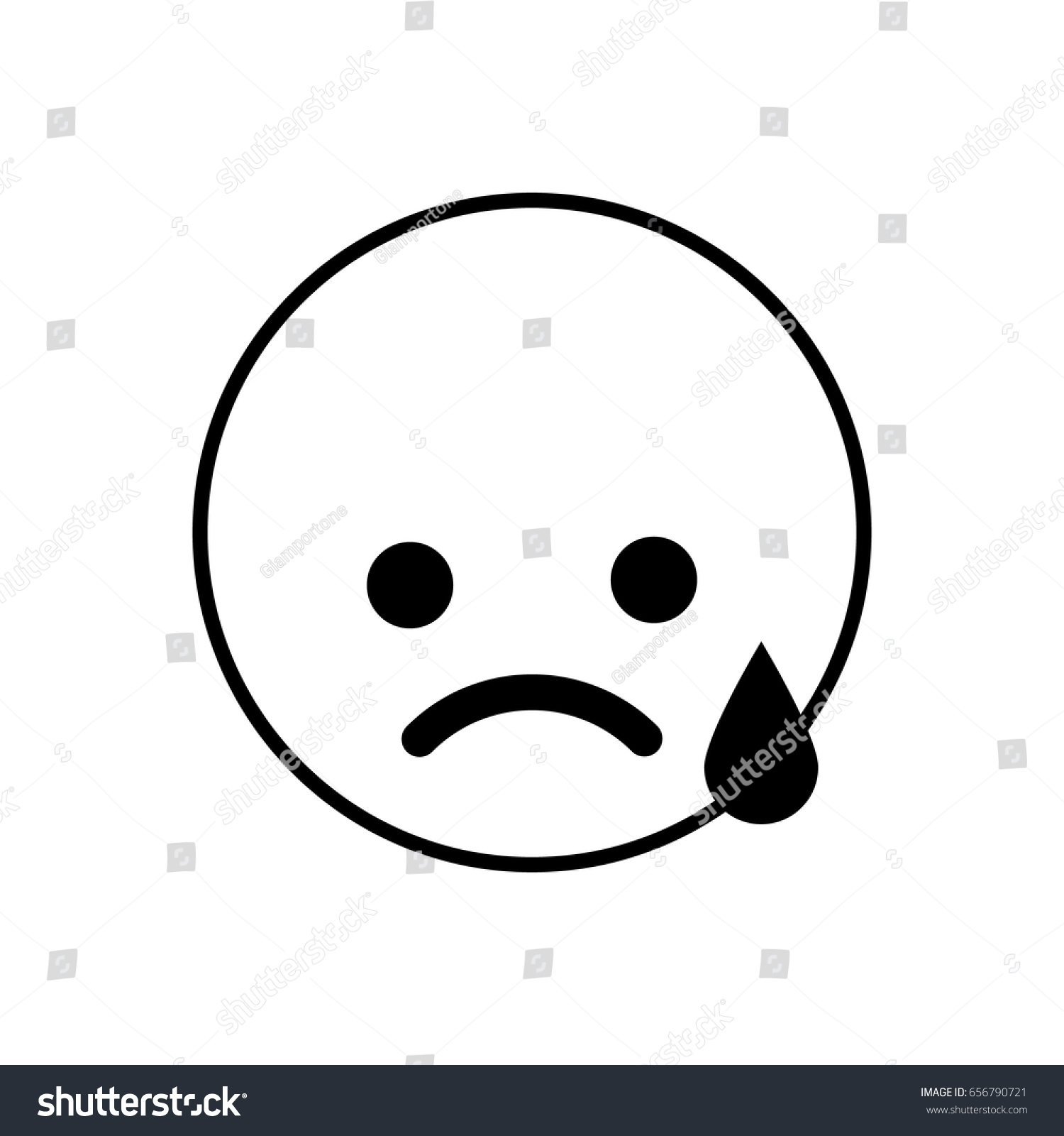 Sad Social Media Icon Outline Design Stock Vector (Royalty Free ...