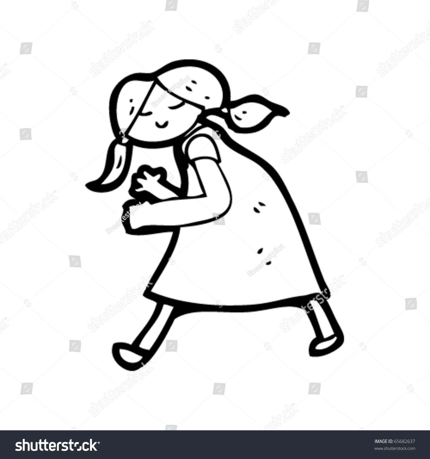 Walking Girl Cartoon Stock Vector (Royalty Free) 65682637 | Shutterstock