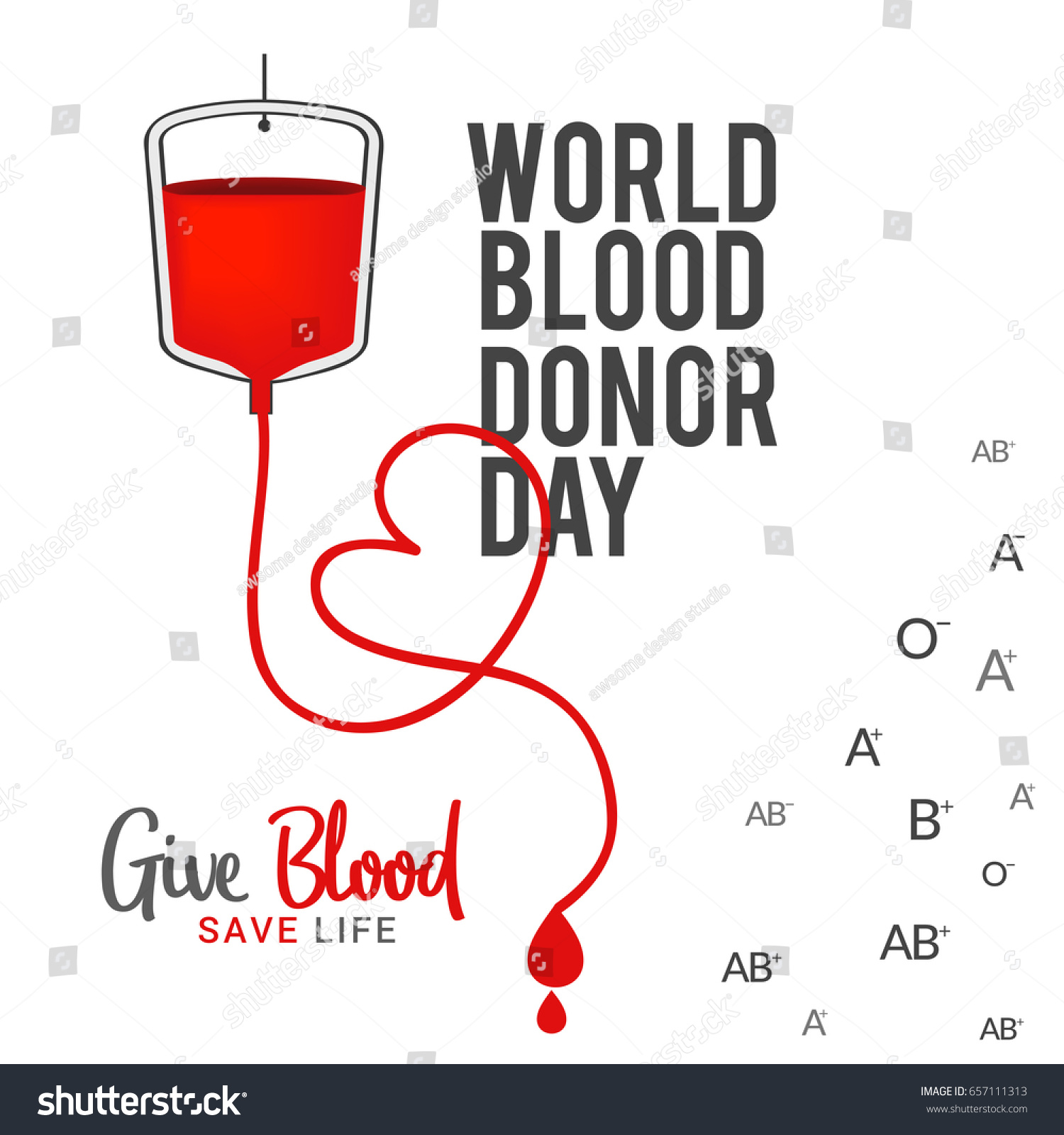 Illustration Blood Donate Concept World Blood Stock Vector (Royalty ...