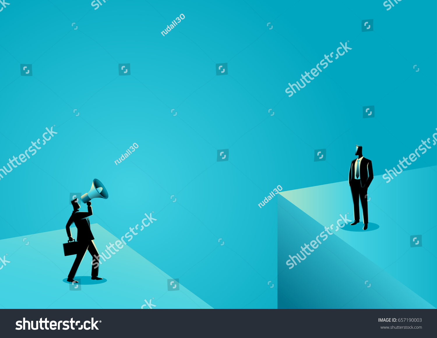 Business Concept Illustration Businessman Shouting Another Stock Vector ...