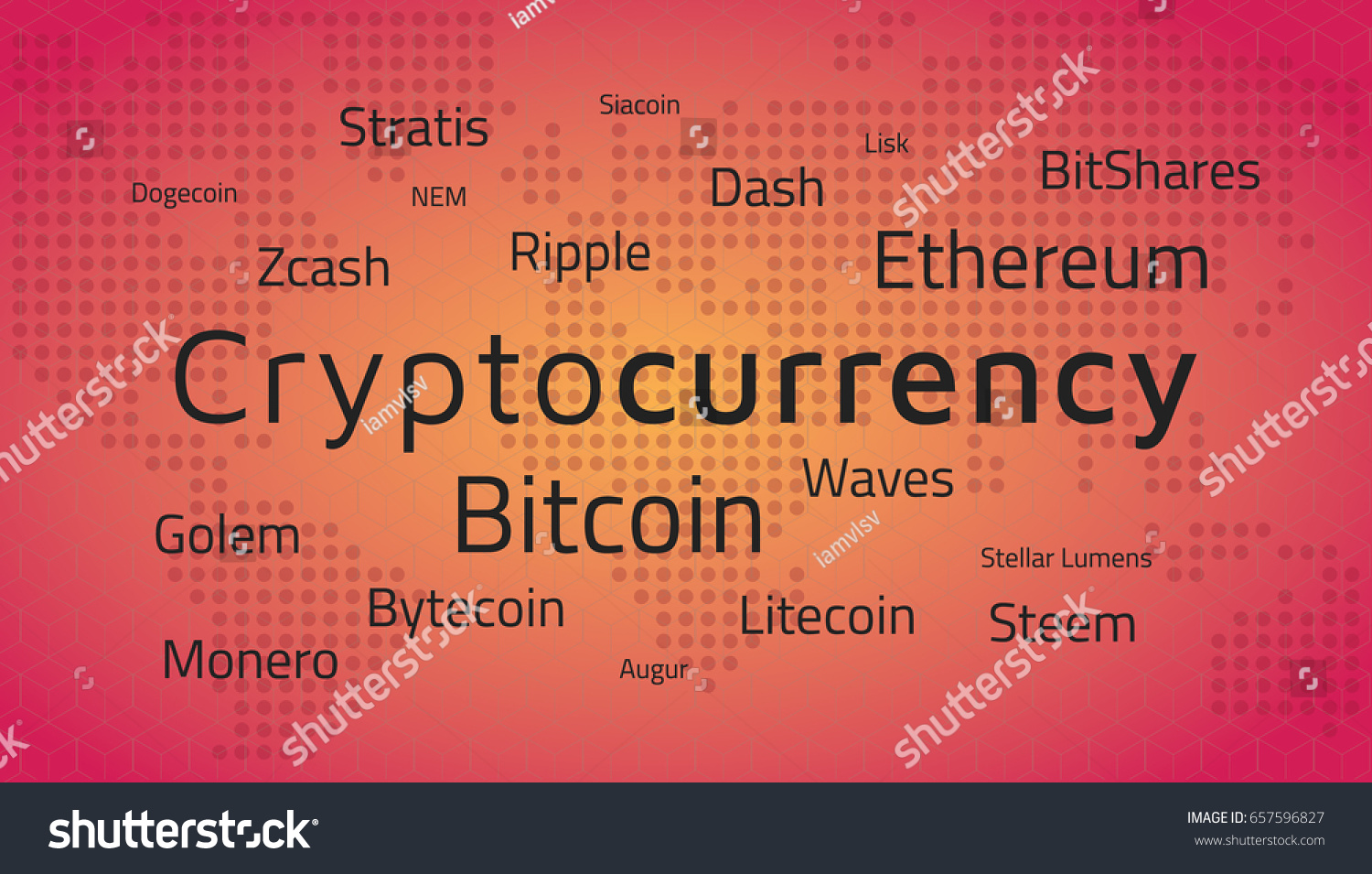Cryptocurrency Top Names World Map Editable Stock Vector (Royalty Free