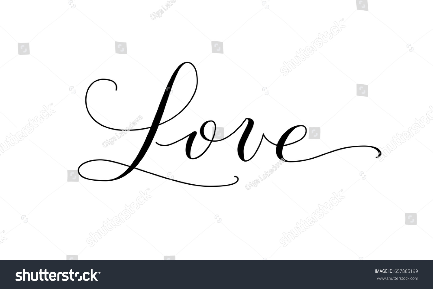 Каллиграфическая надпись Love