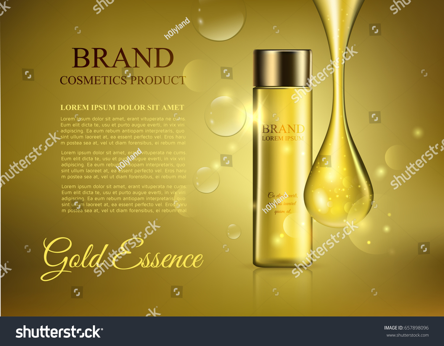 Beautiful Cosmetic Ads Template Glass Translucent Stock Vector (Royalty ...