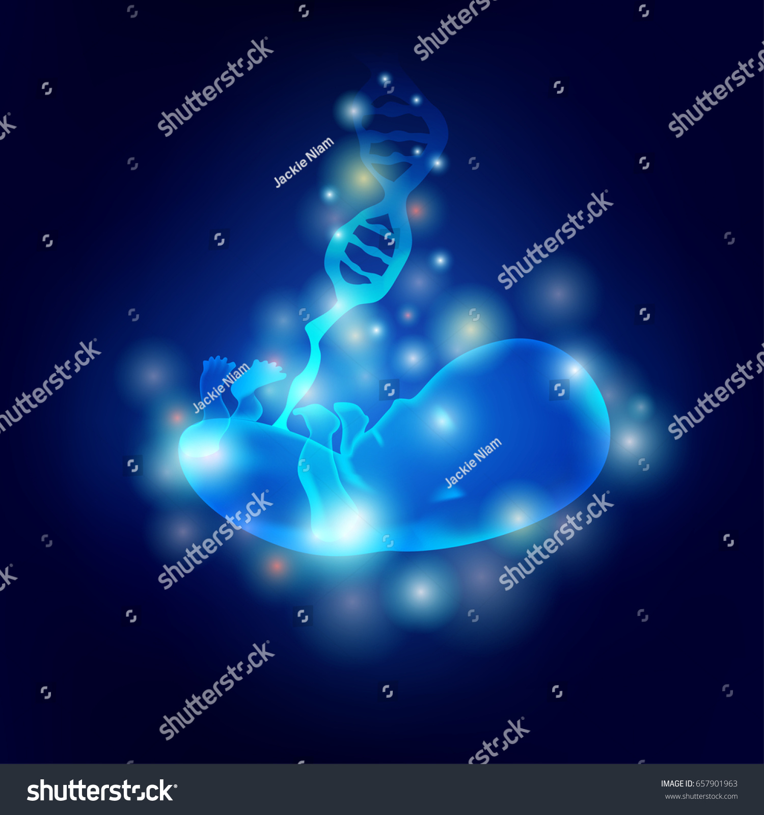 Dna Fetus Concept Medical Advancement Unborn Stock Vector Royalty Free