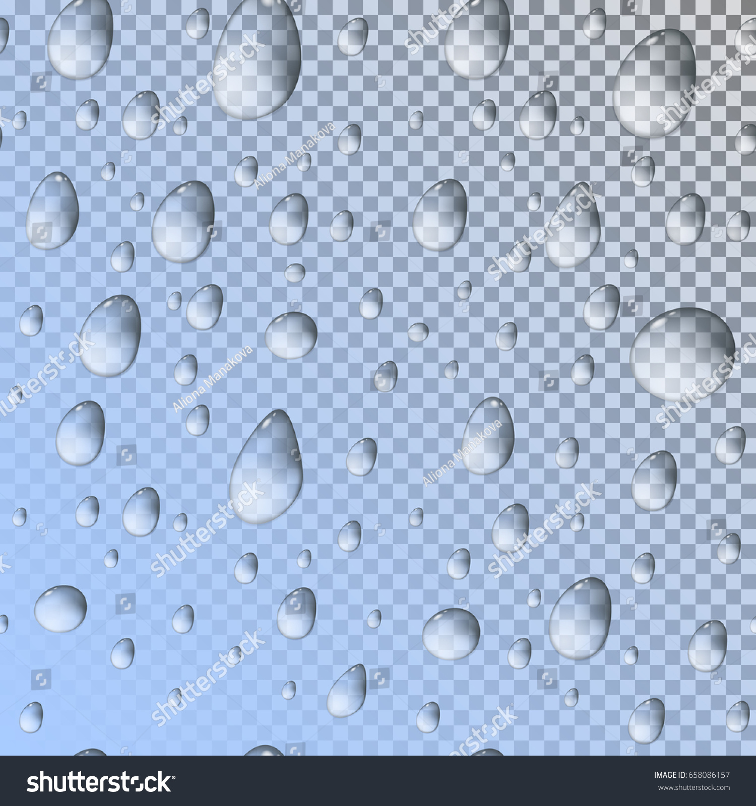 Realistic Water Drops On Transparent Background Stock Vector (Royalty ...