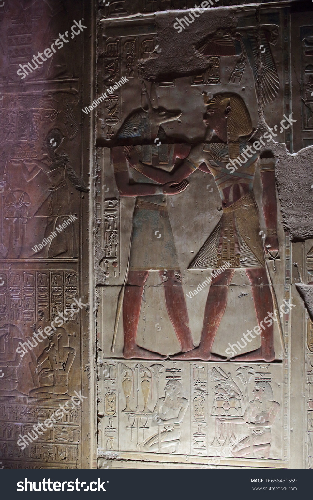 Anubis Depicted Ancient Egyptian God Jackal Foto Stok 658431559 ...