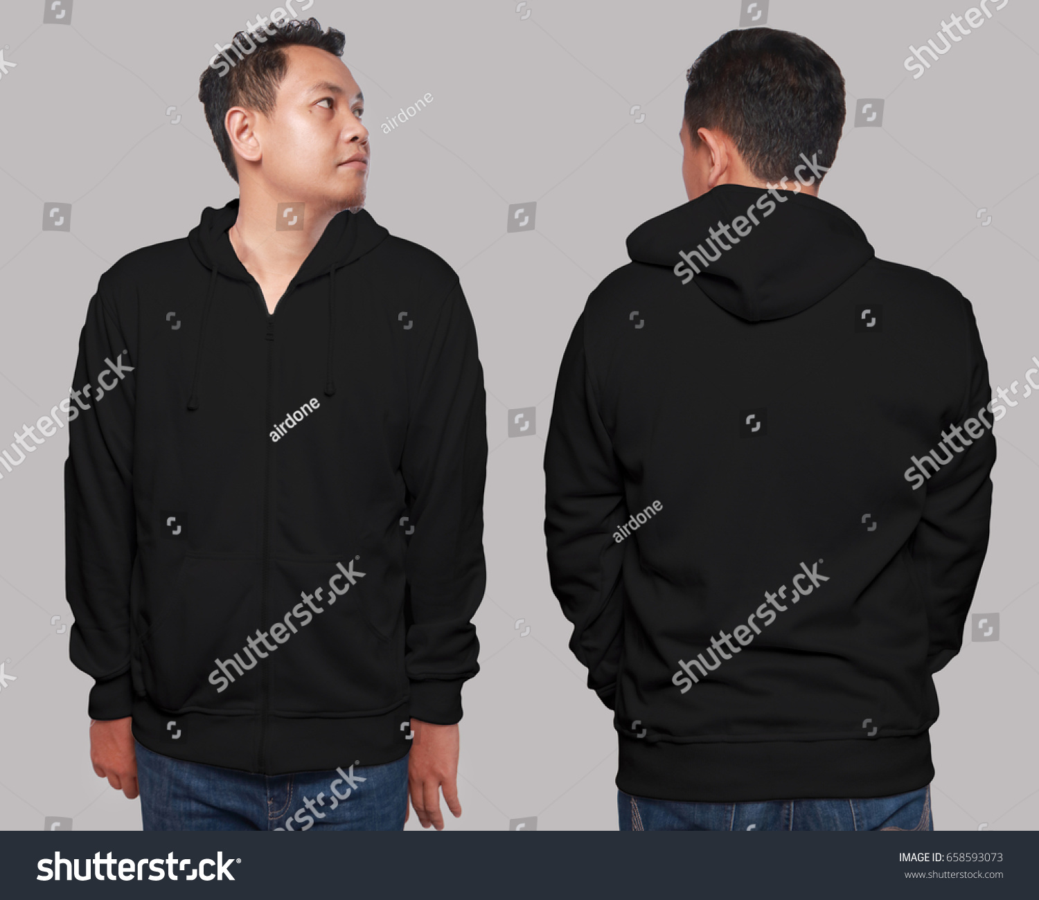 Blank Sweatshirt Mock Front Back View Stock Photo 658593073 | Shutterstock