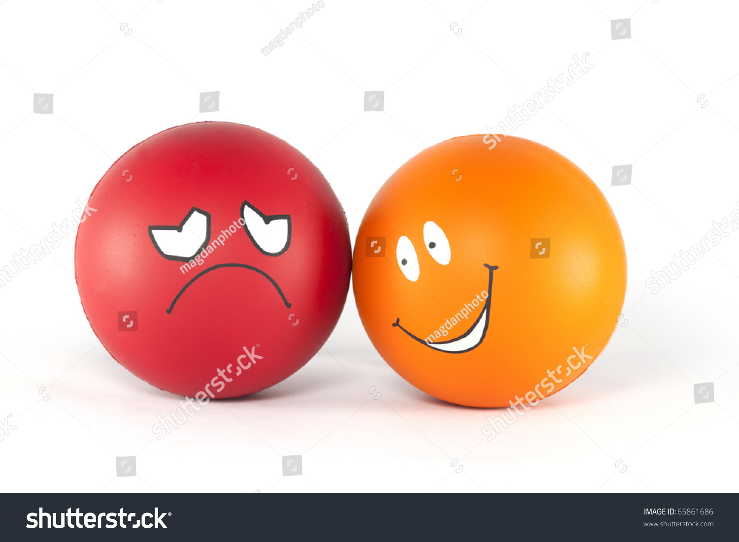 Negative Positive Emotions Tow Balls Stock Photo 65861686 | Shutterstock