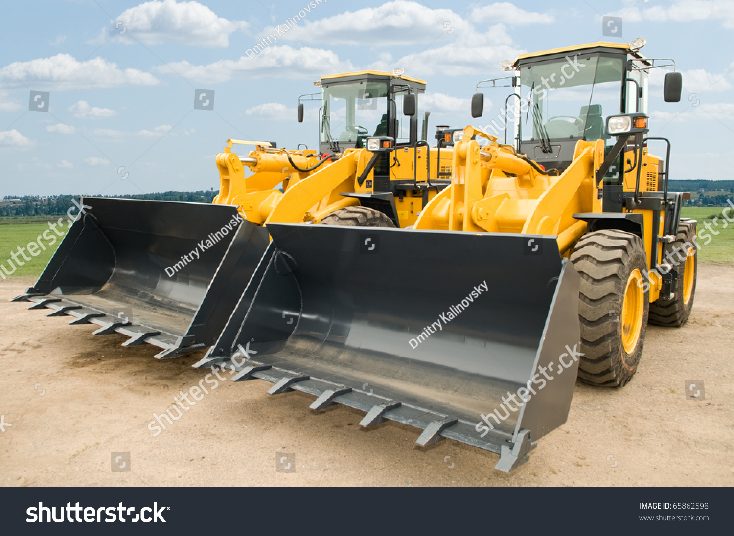 Two Loaders Excavators Construction Machinery Equipment Stock Photo ...