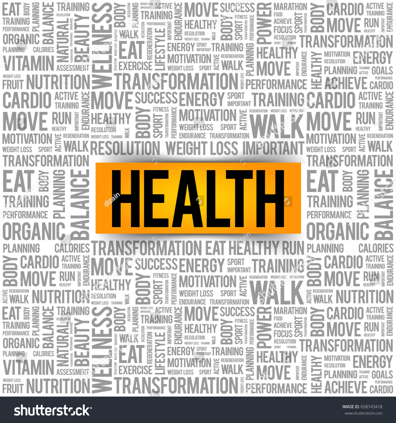 Health Word Cloud Collage Concept Background Stock Vector (Royalty Free ...