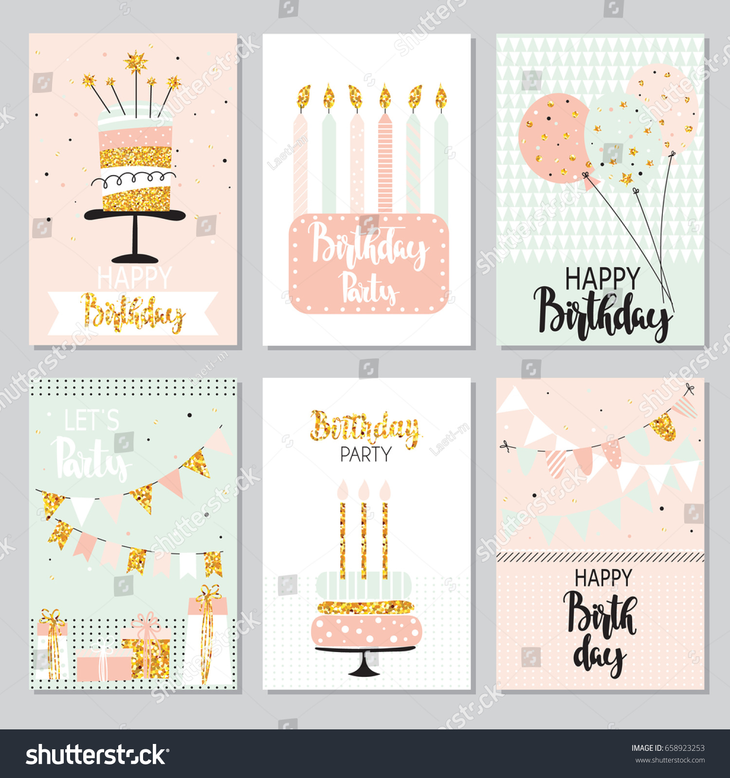 Happy Birthday Greeting Card Party Invitation Stock Vector (royalty 