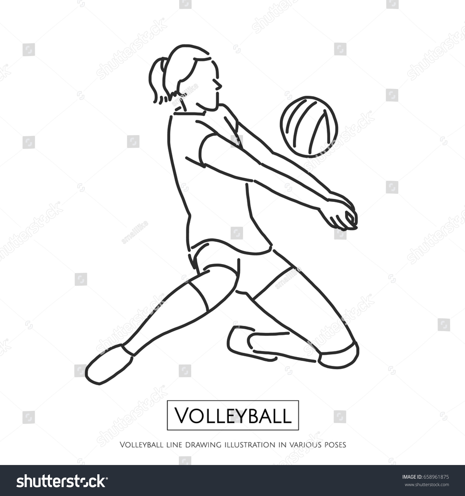 Волейболист рисунок в движении