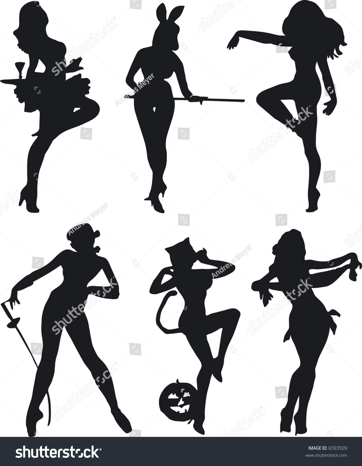 Illustration Sexy Woman Silhouettes Stock Vector Royalty Free 6593509