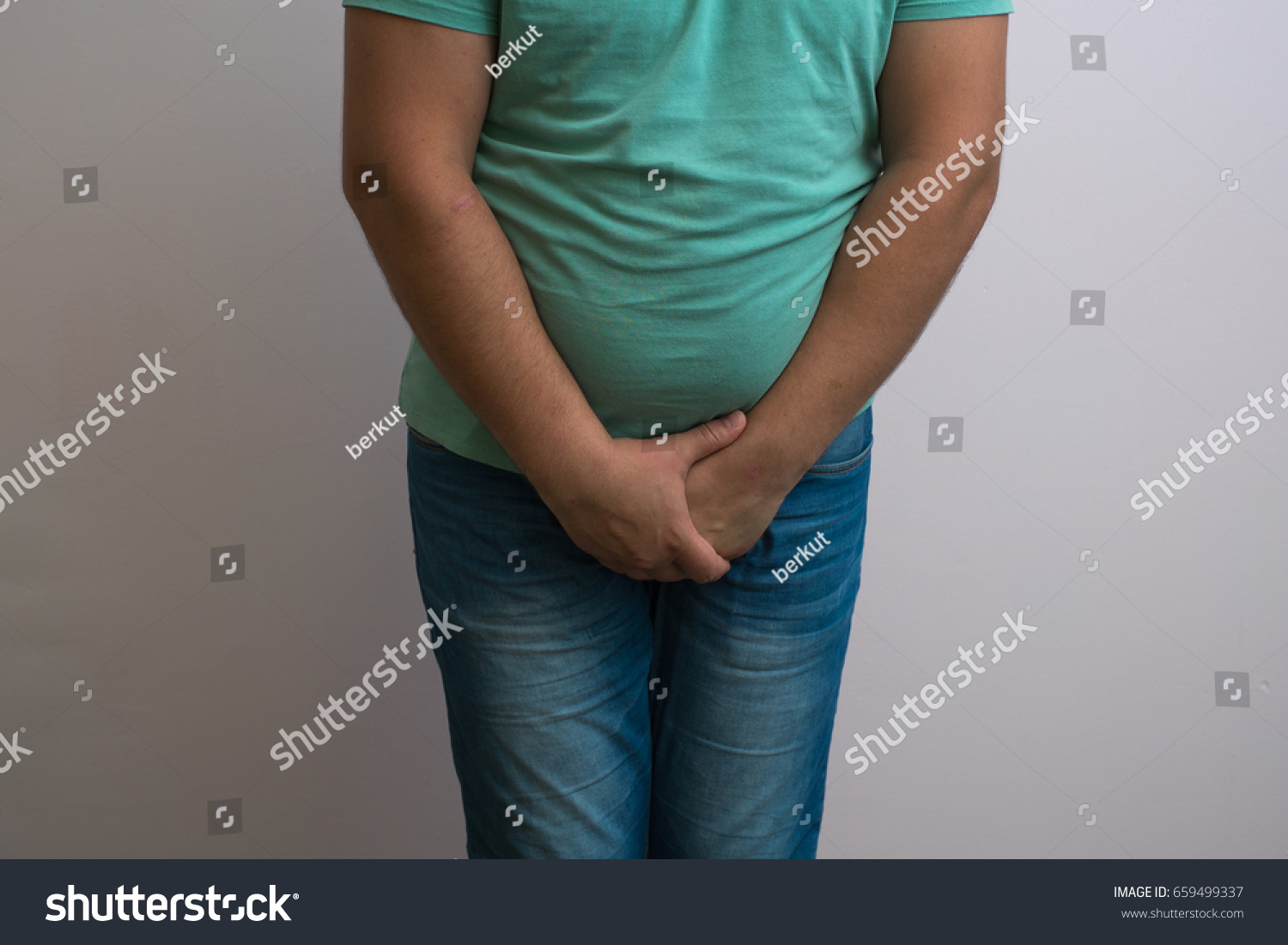 Man Hands Holding His Crotch He Stock Photo 659499337 Shutterstock