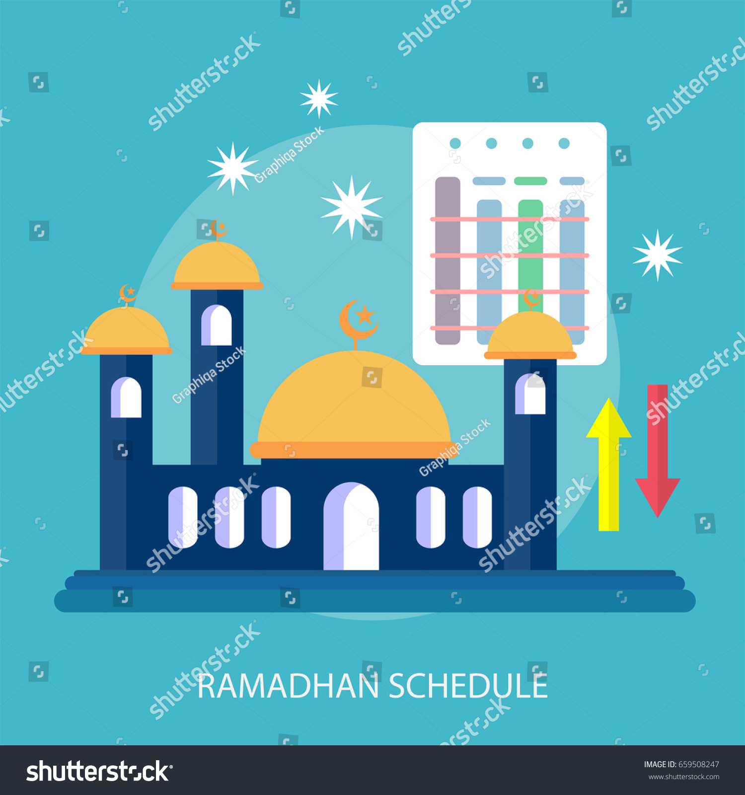 Ramadan Schedule Conceptual Design Stock Vector (Royalty Free