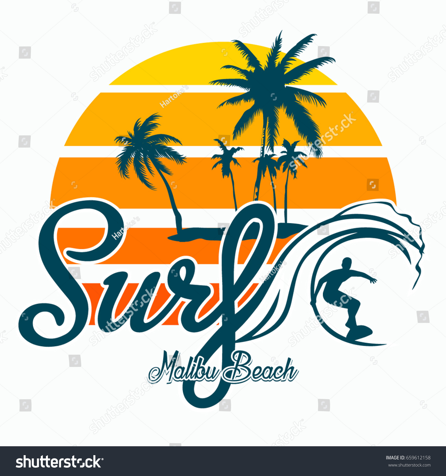 Surf Vector Tshirt Design Stock Vector (Royalty Free) 659612158 ...