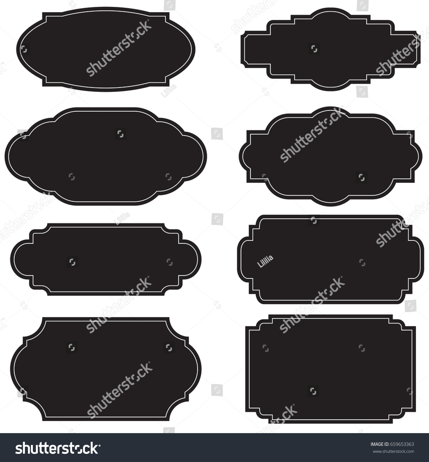 Set Vintage Label Frames Stock Vector (Royalty Free) 659653363 ...